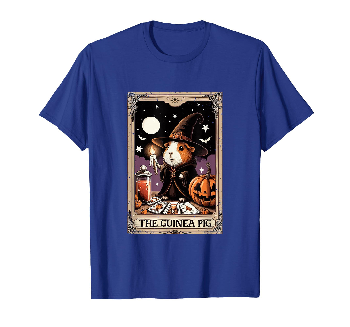 The Guinea Pig Halloween Witch Cute Tarot Card Lover Player T-Shirt