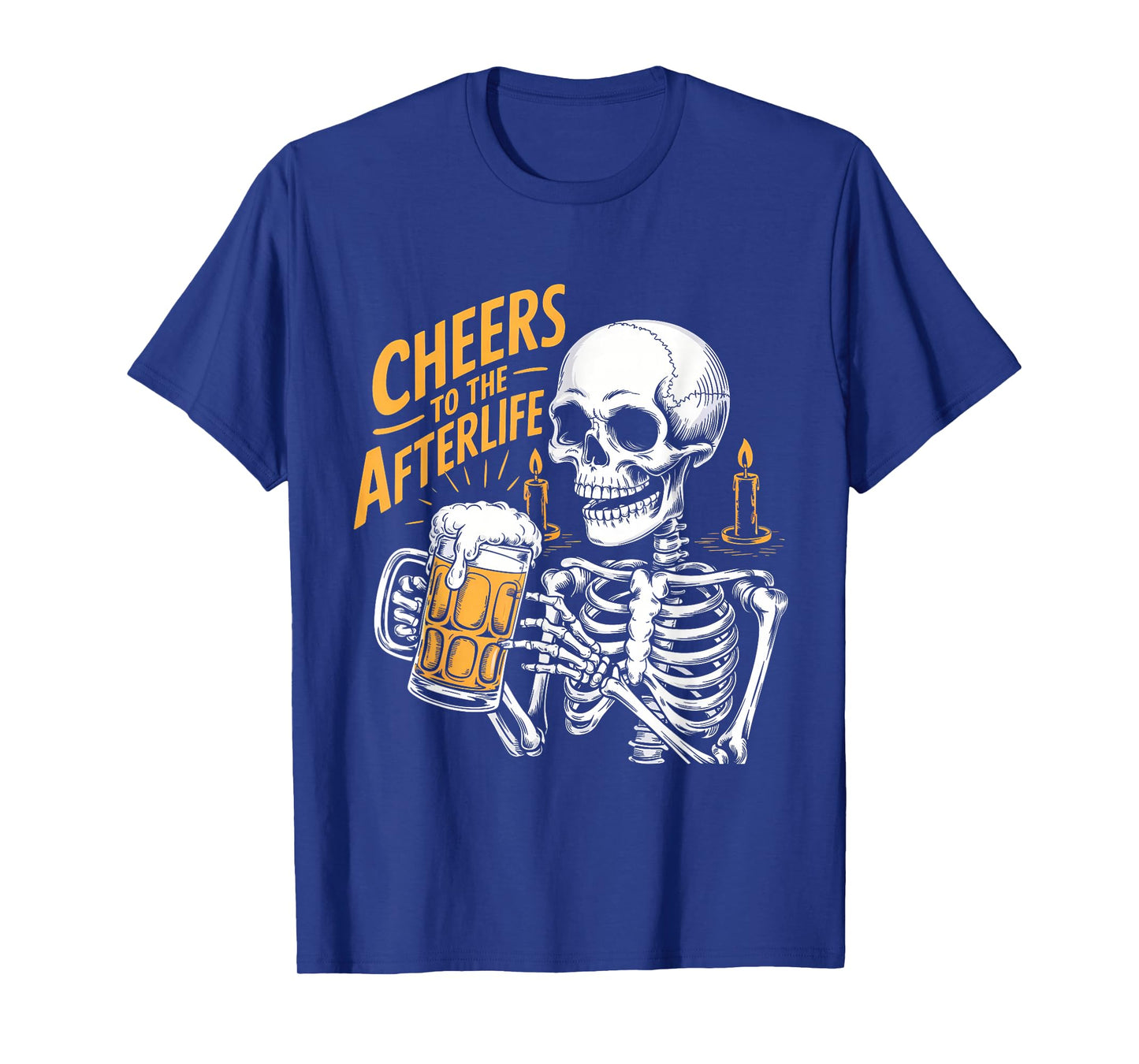 Funny Cheers to The Afterlife Party Skeleton Design T-Shirt