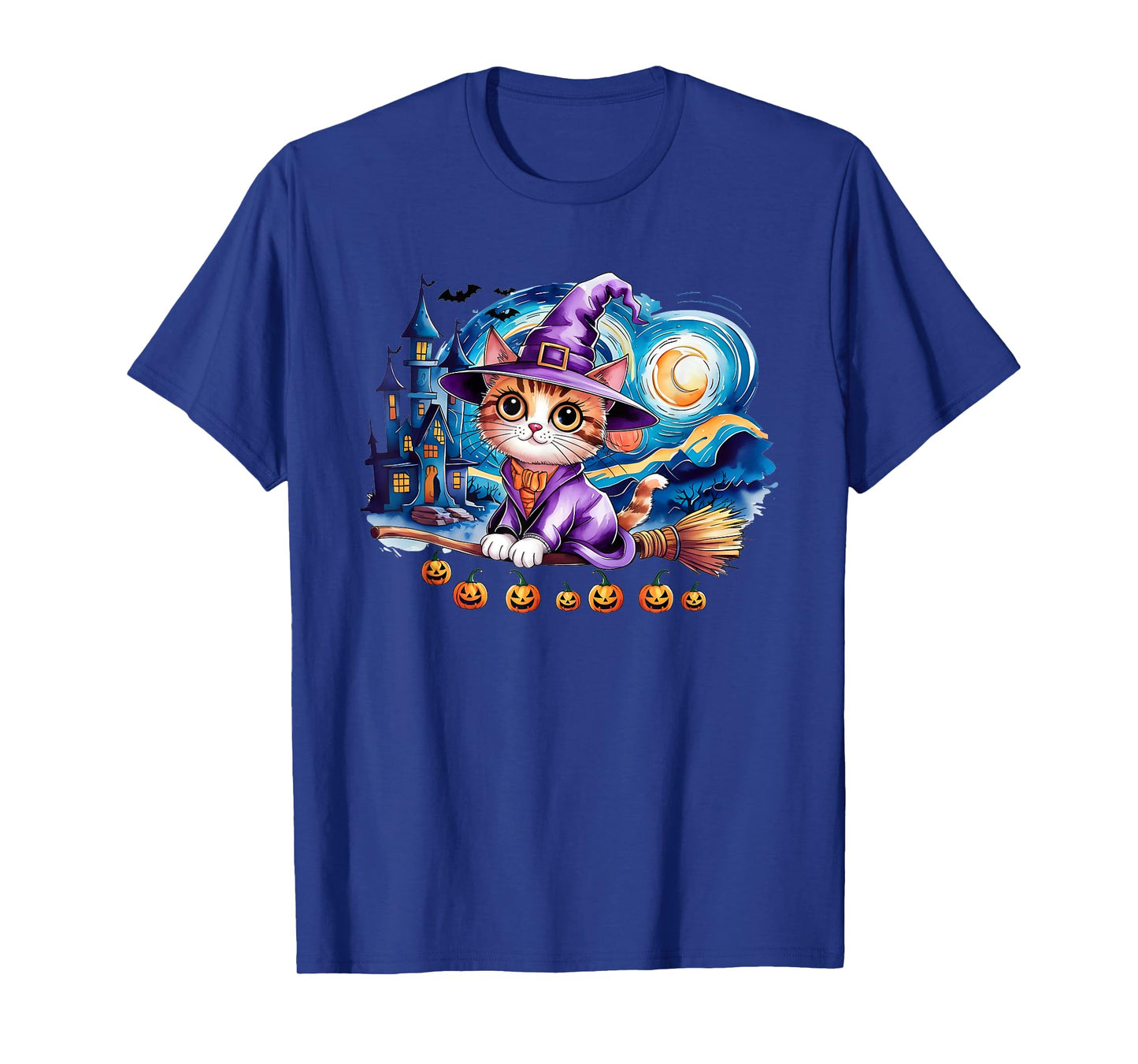 Funny Halloween Cat Witch Spooky Ghost Trick or Treat Team T-Shirt