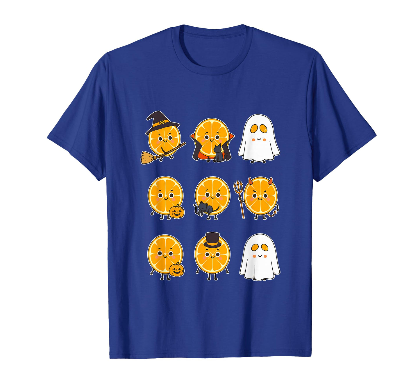 Group Oranges Cosplay Witch Boo Ghosts Halloween Vegetarian T-Shirt