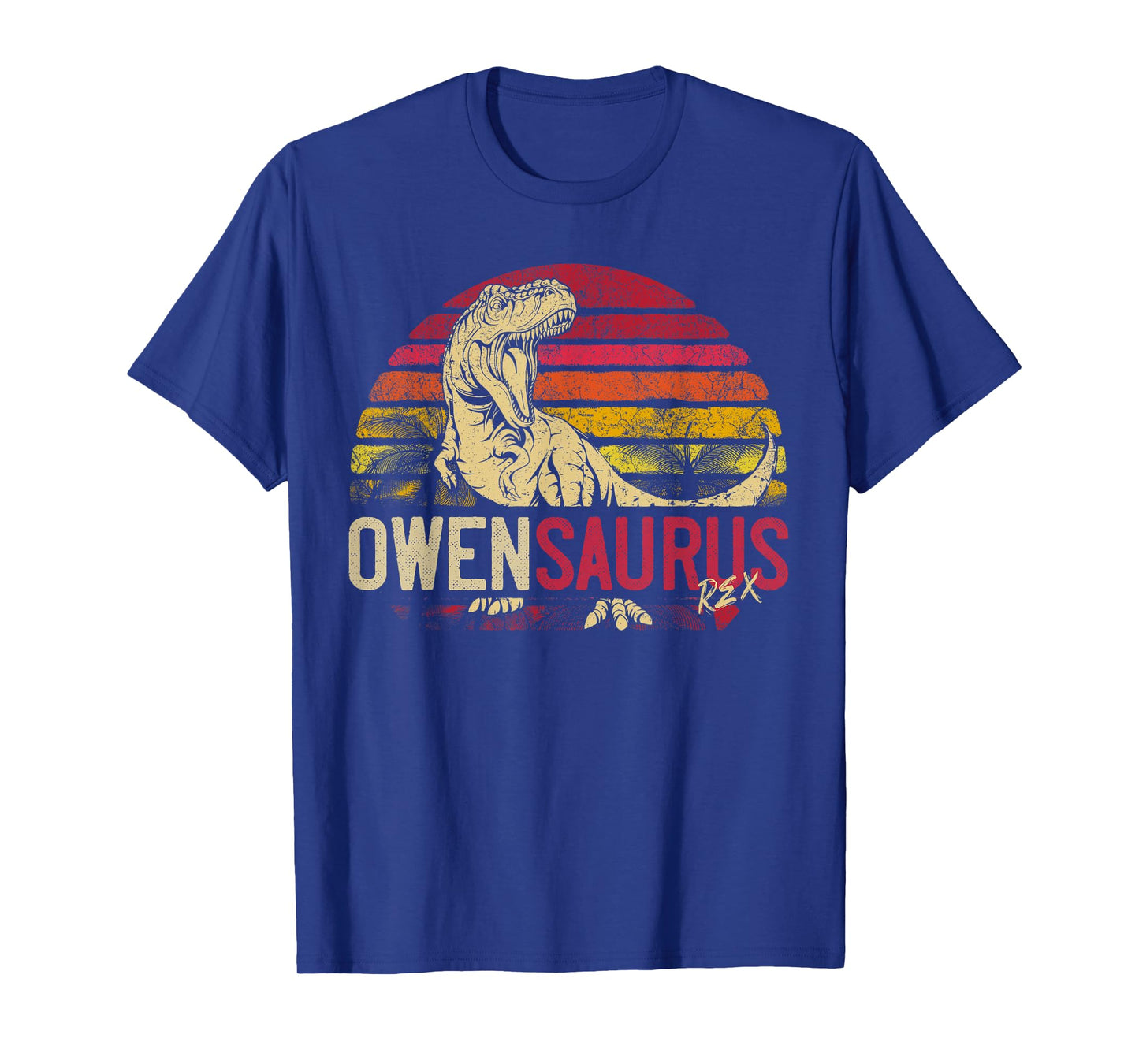 Owen Saurus Funny Personalized Dinosaur T Rex Name Boys Gift T-Shirt