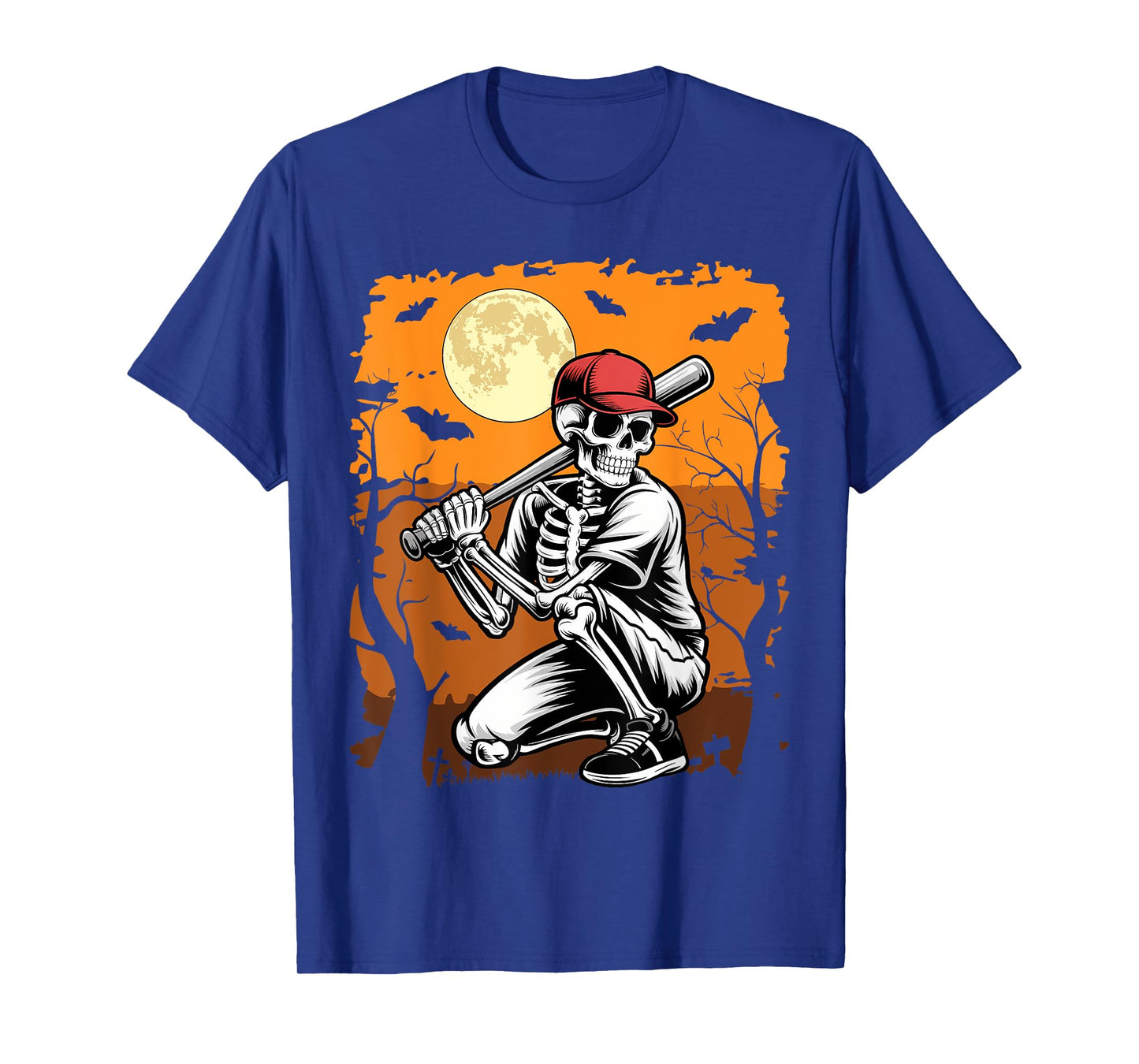 Bseball Skeleton Halloween Baseball Player T-Shirt