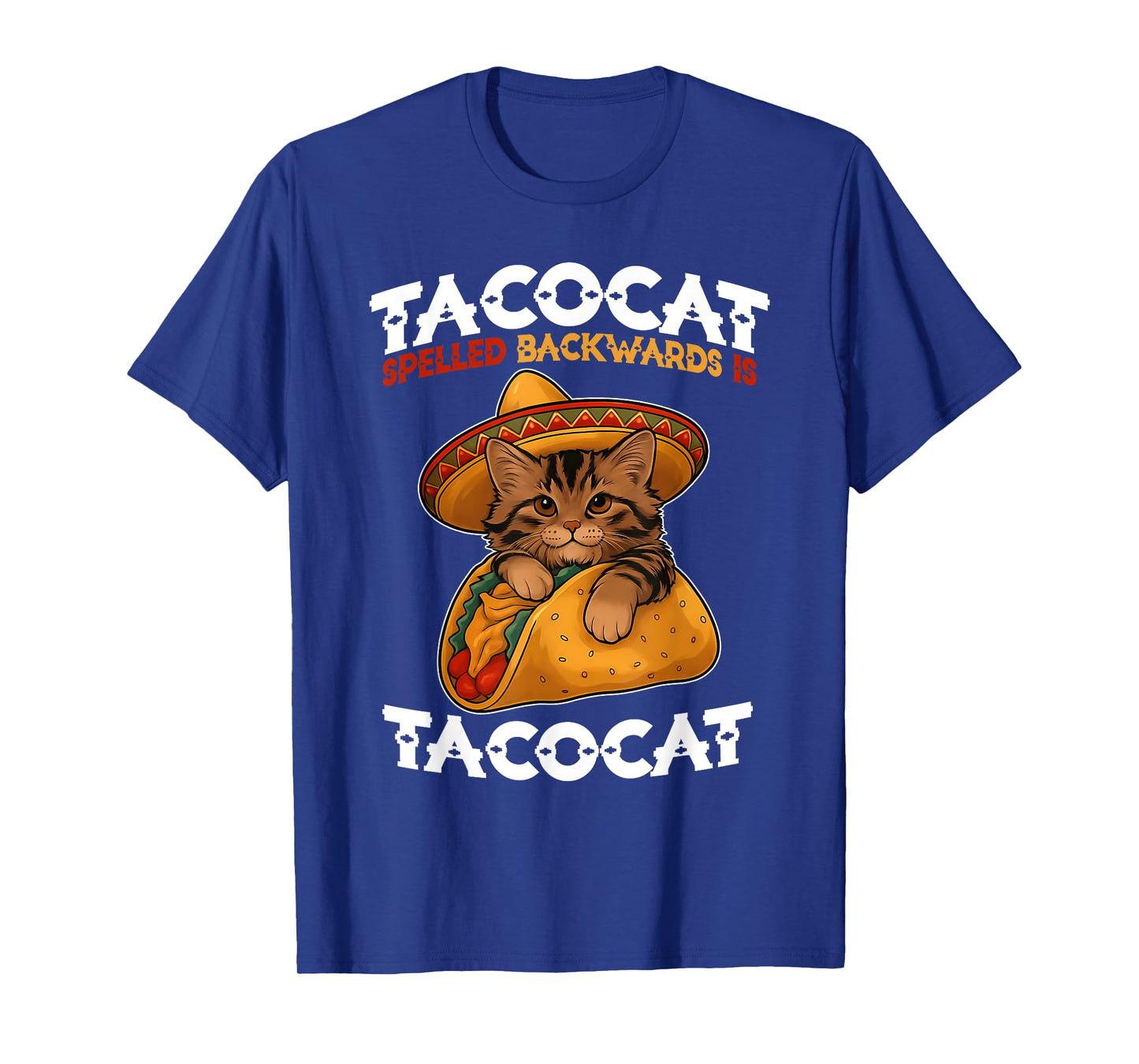 Tacocat Spelled Backward is Tacocat Funny Cat and Taco Lover T-Shirt
