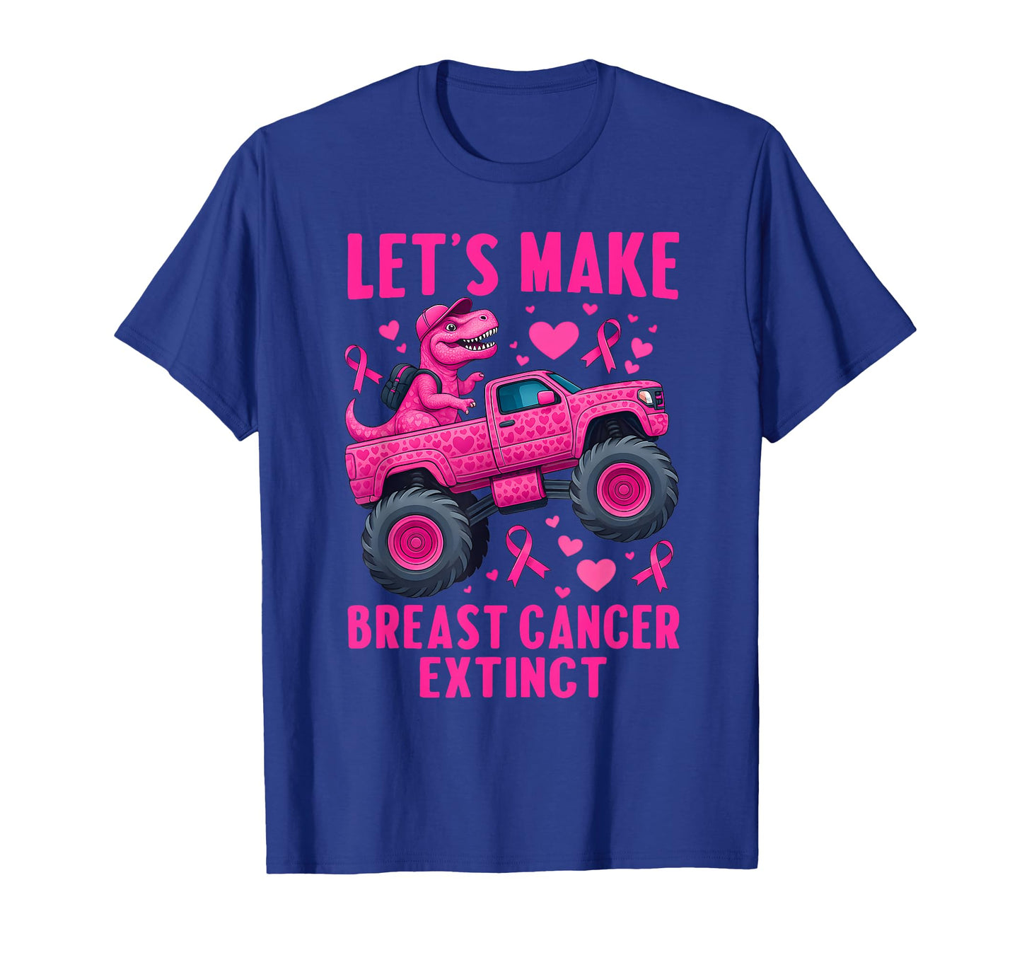 Lets Make Breast Cancer Extinct Pink Dinosaur Kids Boys Girl T-Shirt