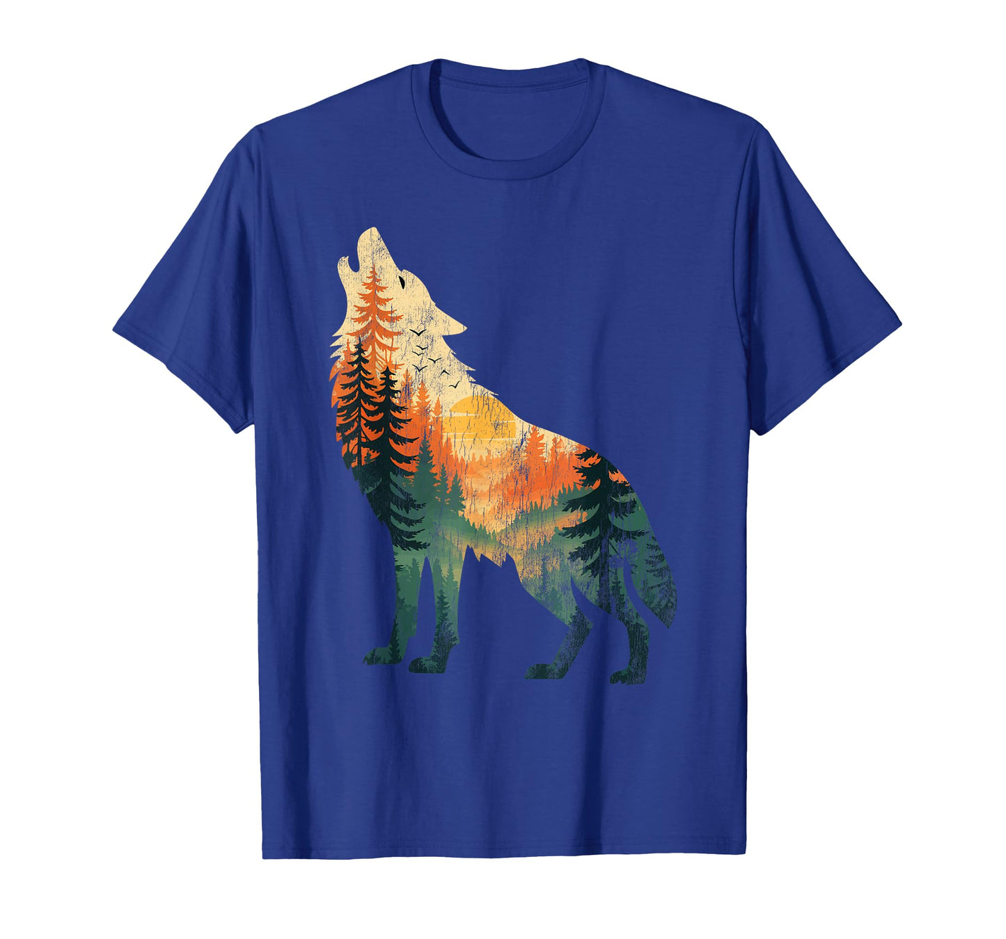 Howling Wolf Sunset Forest Nature Graphic Men Women Kids T-Shirt