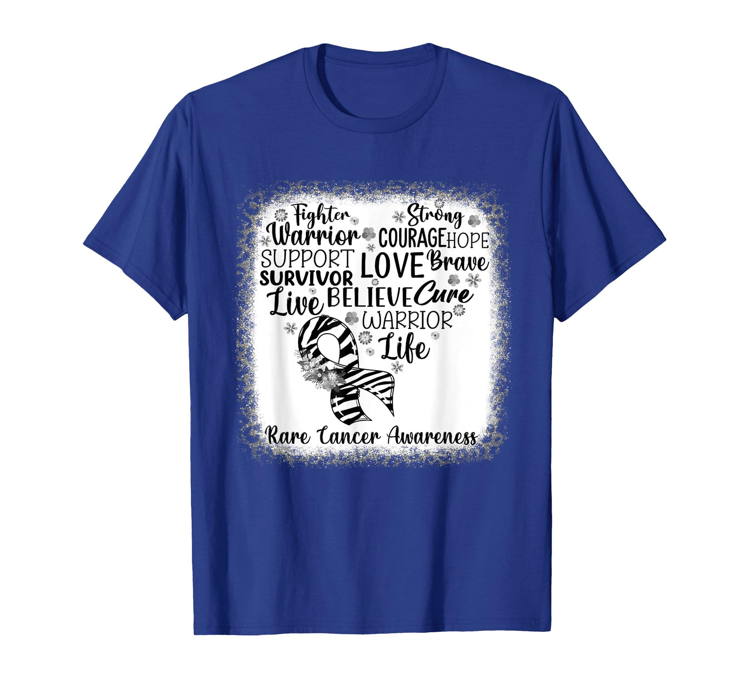 Fighter Warrior Faith Cure Zebra Rare Cancer Awareness T-Shirt