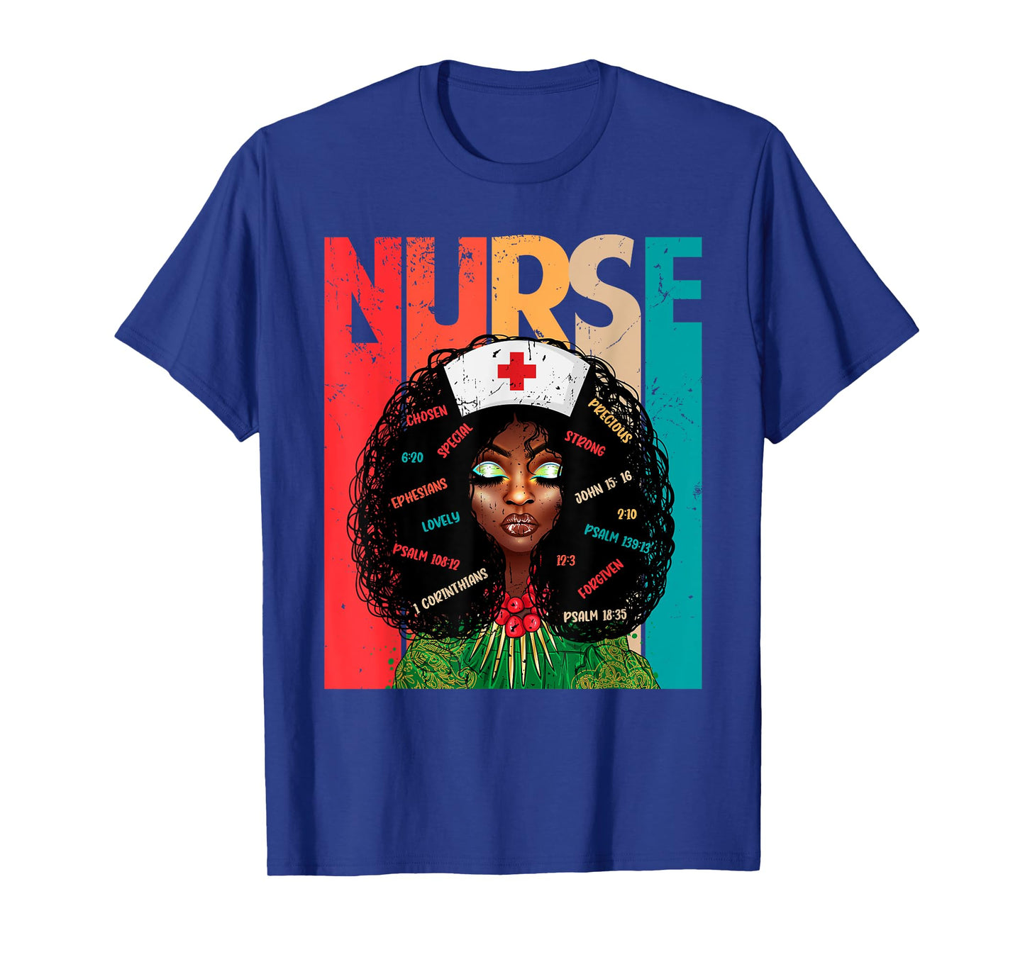 Retro Vintage Style Black Nurse Afro American Melanin Nurse T-Shirt
