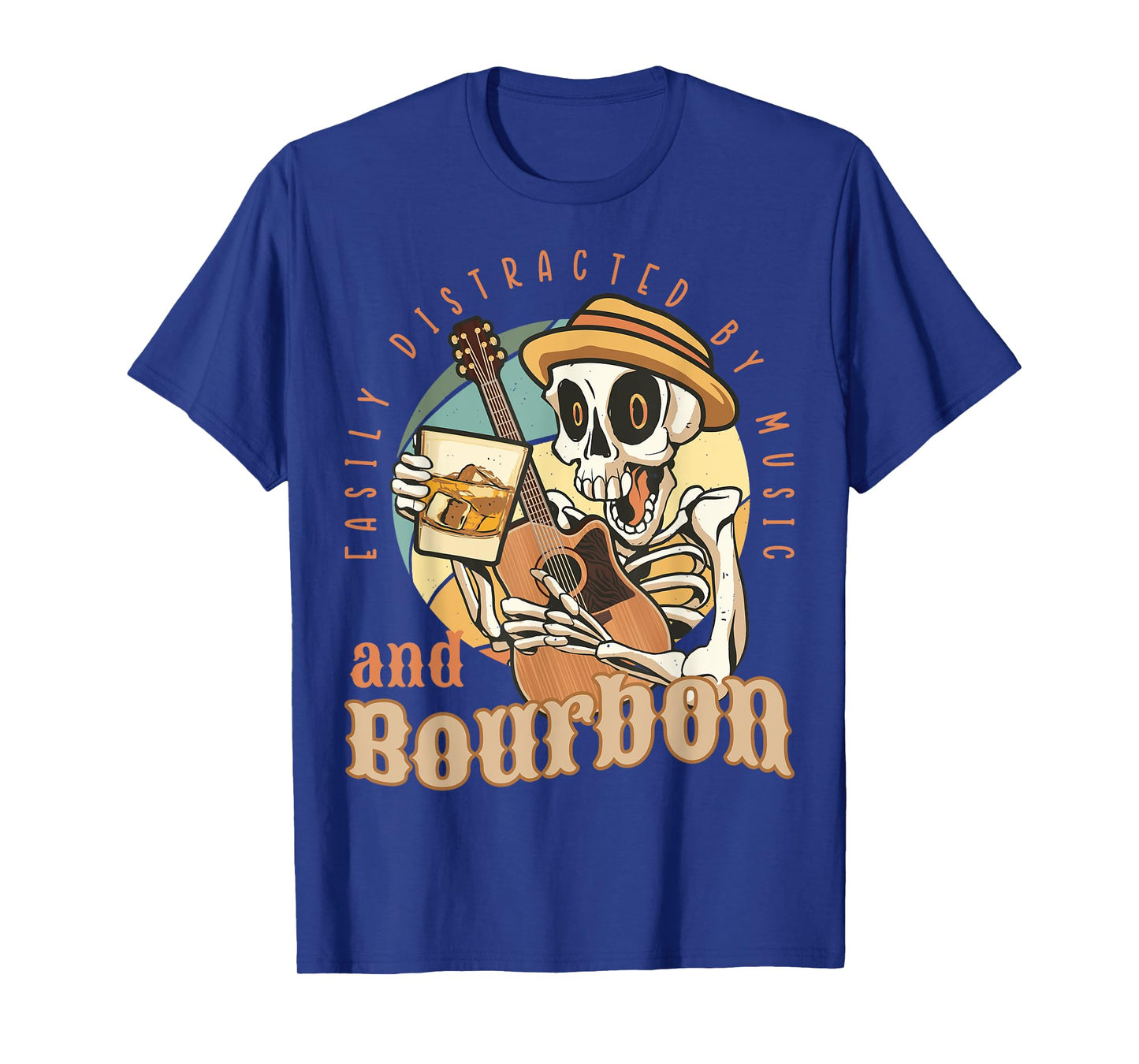 Easily Distracted By Music And Bourbon Funny Bourbon T-Shirt