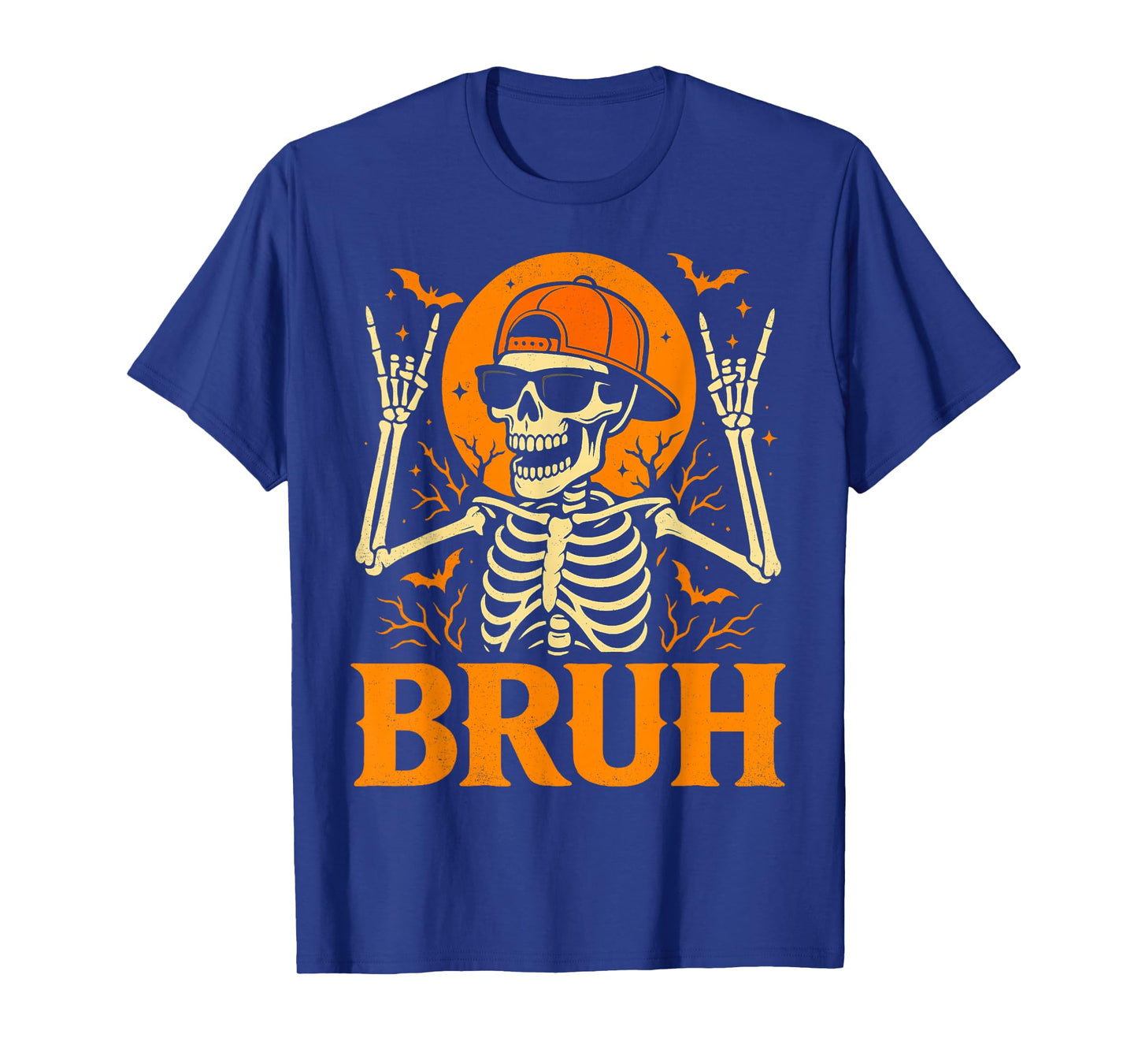 Cool Bruh Skeleton Rock On Halloween Men Boys Kids T-Shirt