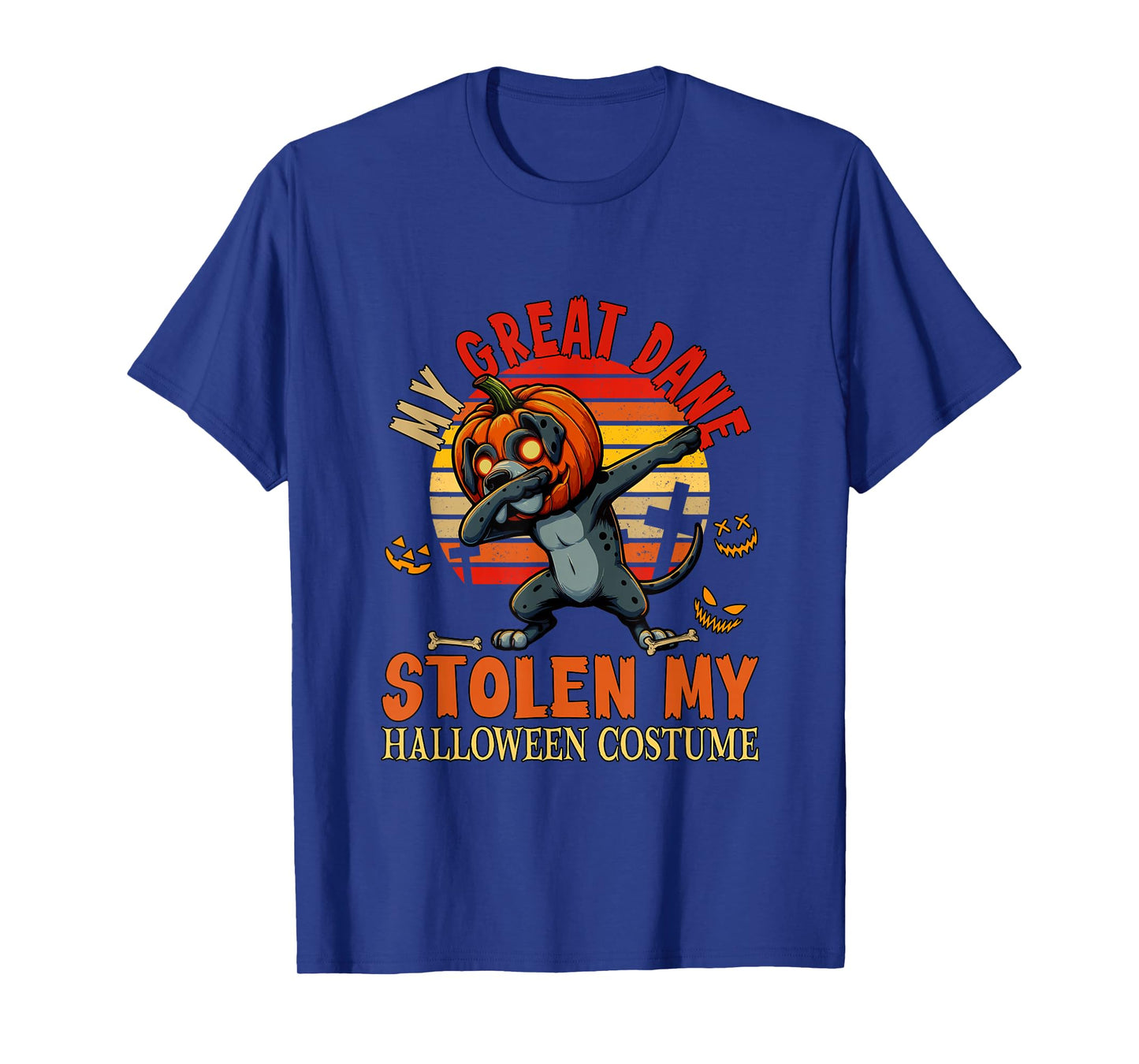 Great Dane Stolen My Halloween Costume Dog Carved Pumpkin T-Shirt