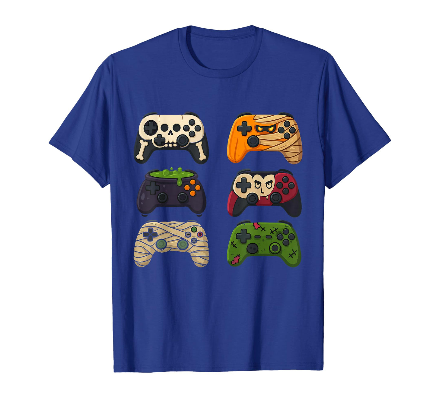 Halloween Skeleton Funny Spooky Gaming Controllers Boys Kids T-Shirt