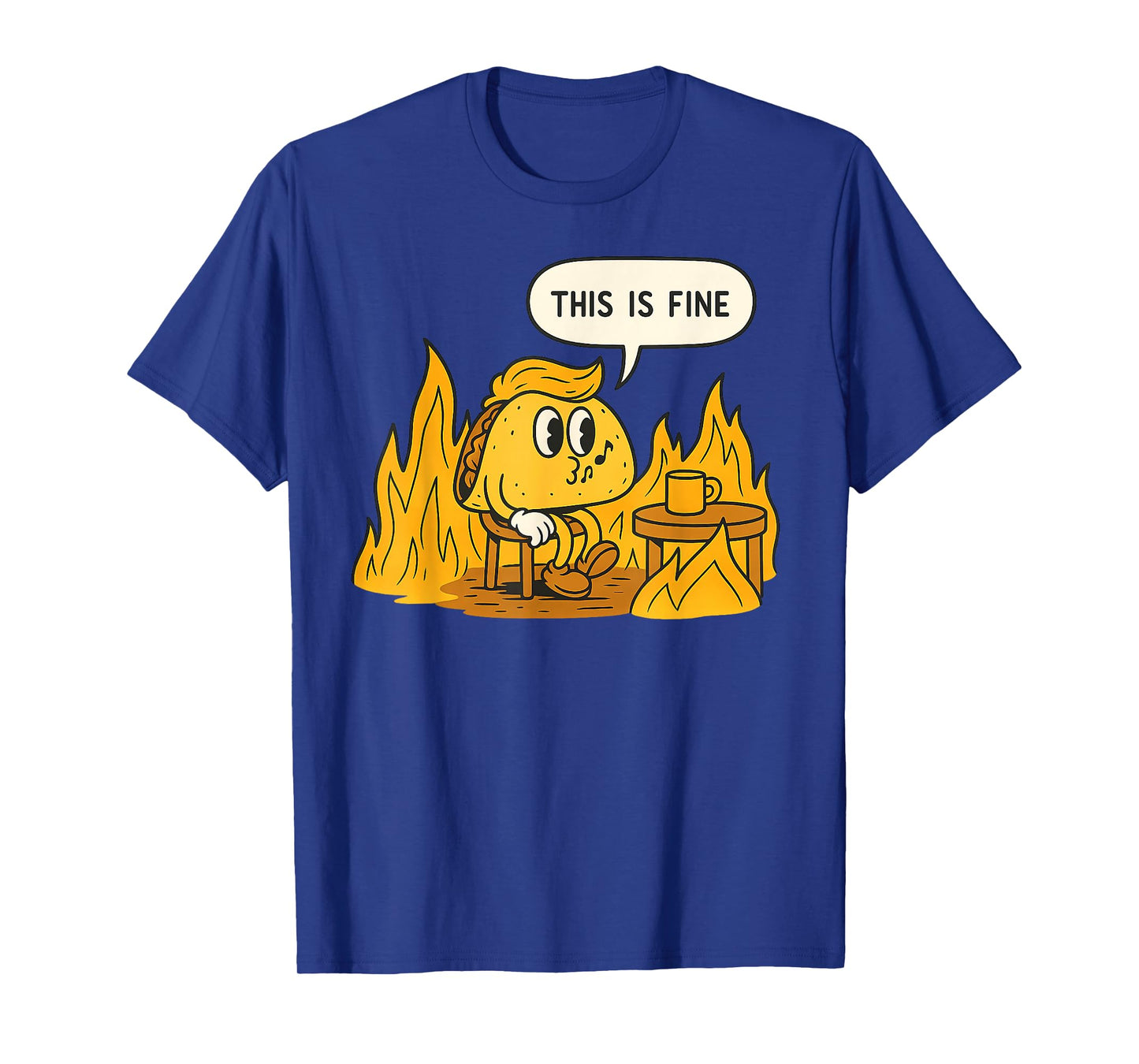 Funny Retro Orange Taco Meme This is Fine Parody T-Shirt