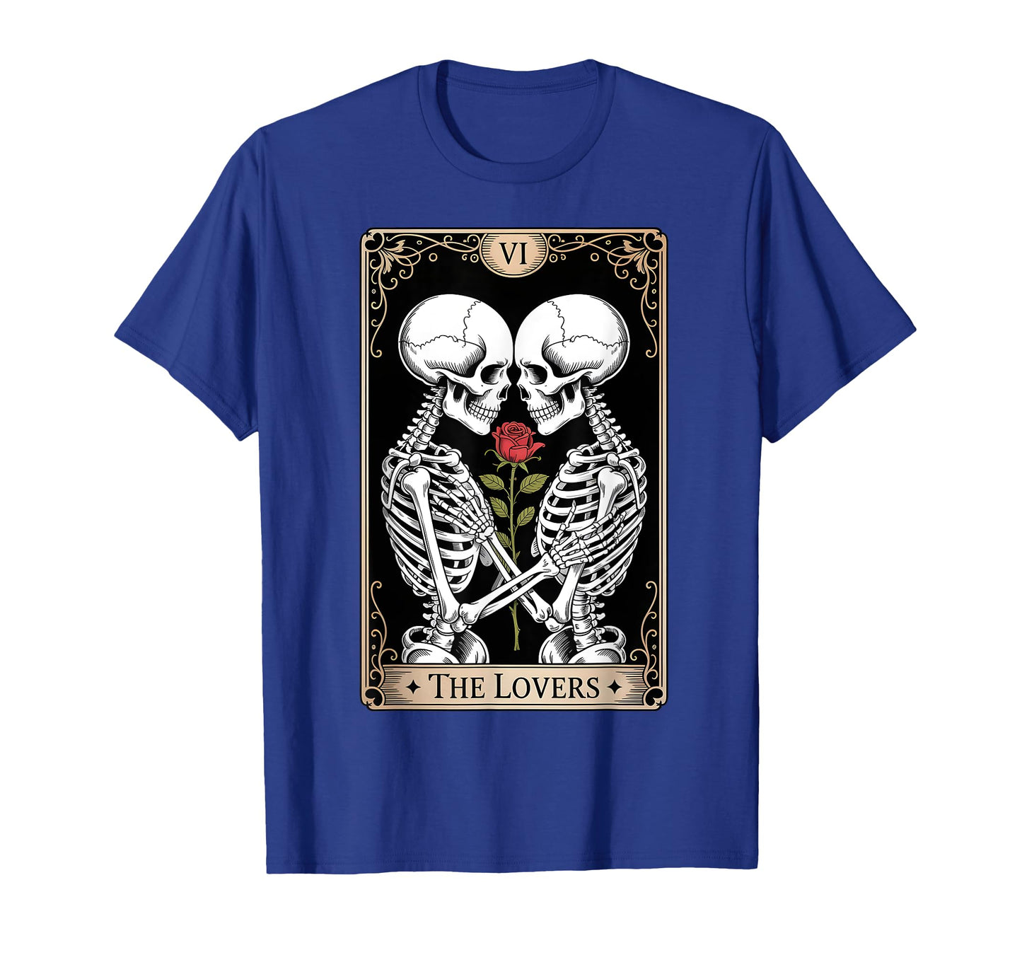 Tarot Card The Lovers Skeleton Goth Halloween Witch T-Shirt