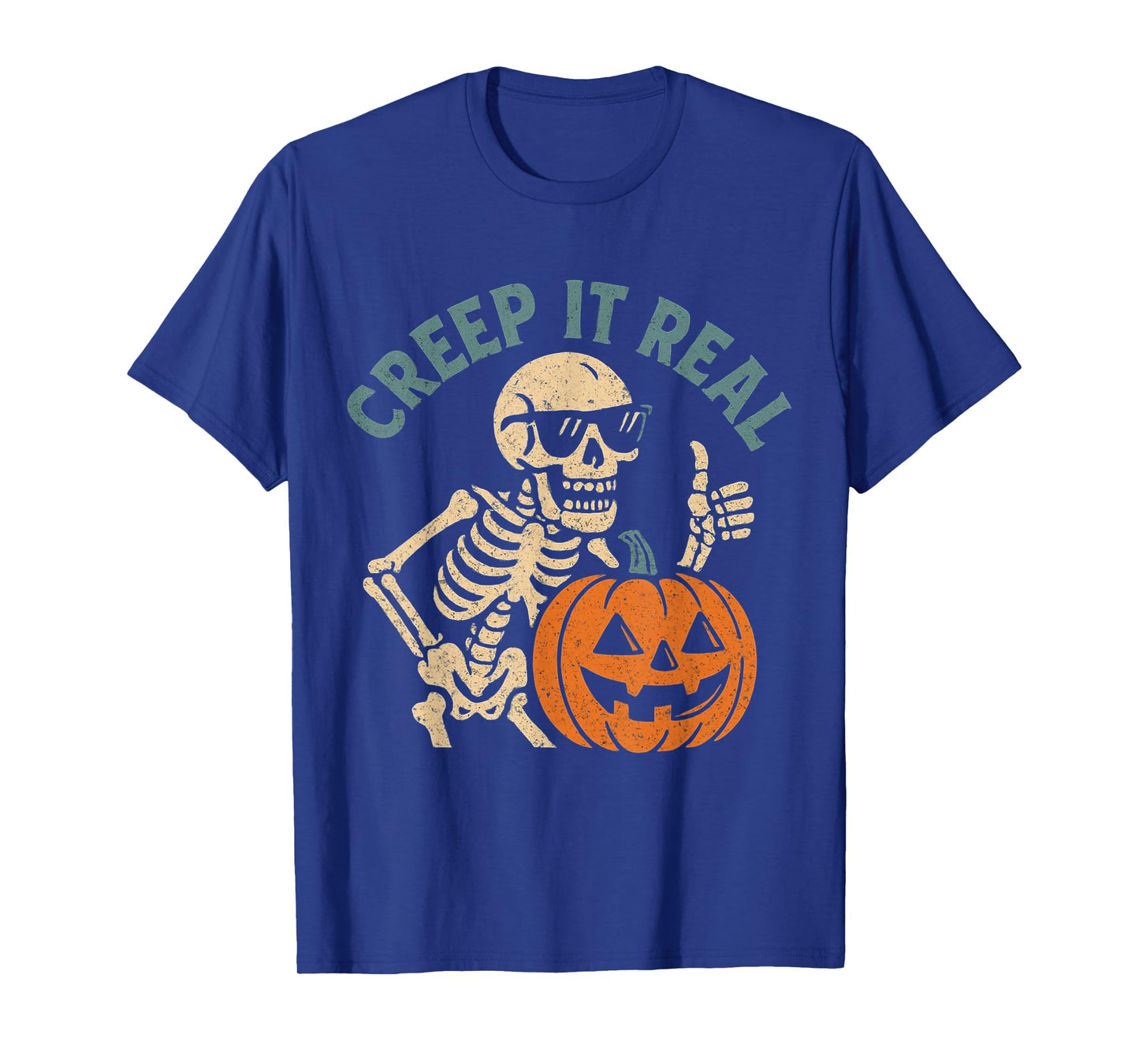 Creep It Real Funny Skeleton Halloween Pun Tee T-Shirt