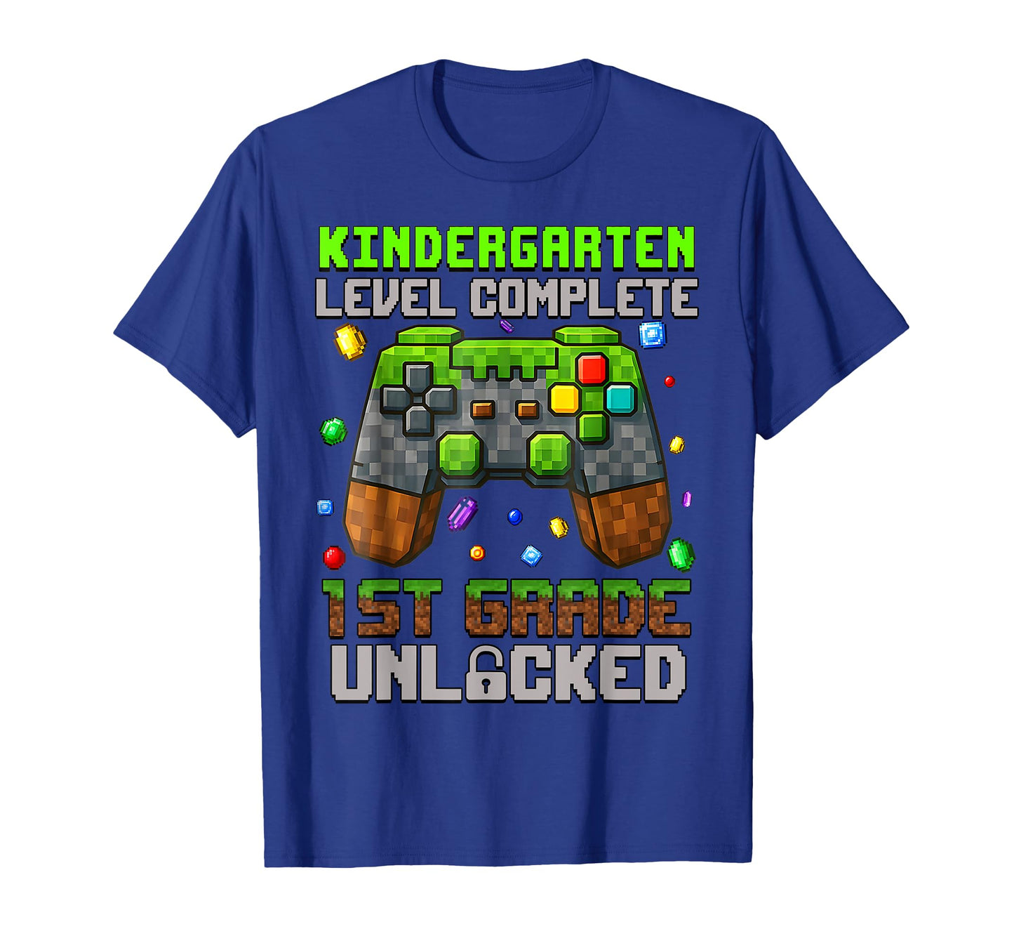 Kindergarten Graduation 1st Grade Unlocked Gamer Pixel T-Shirt