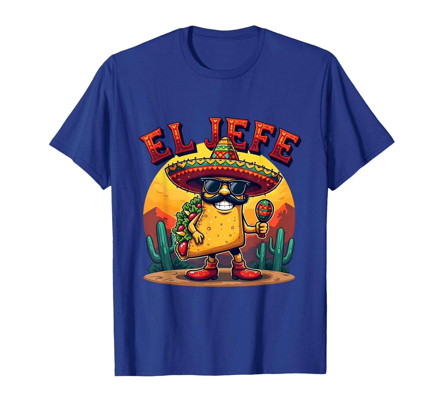 Funny El Jefe Taco Cinco De Mayo Mexican Men Women Toddler T-Shirt