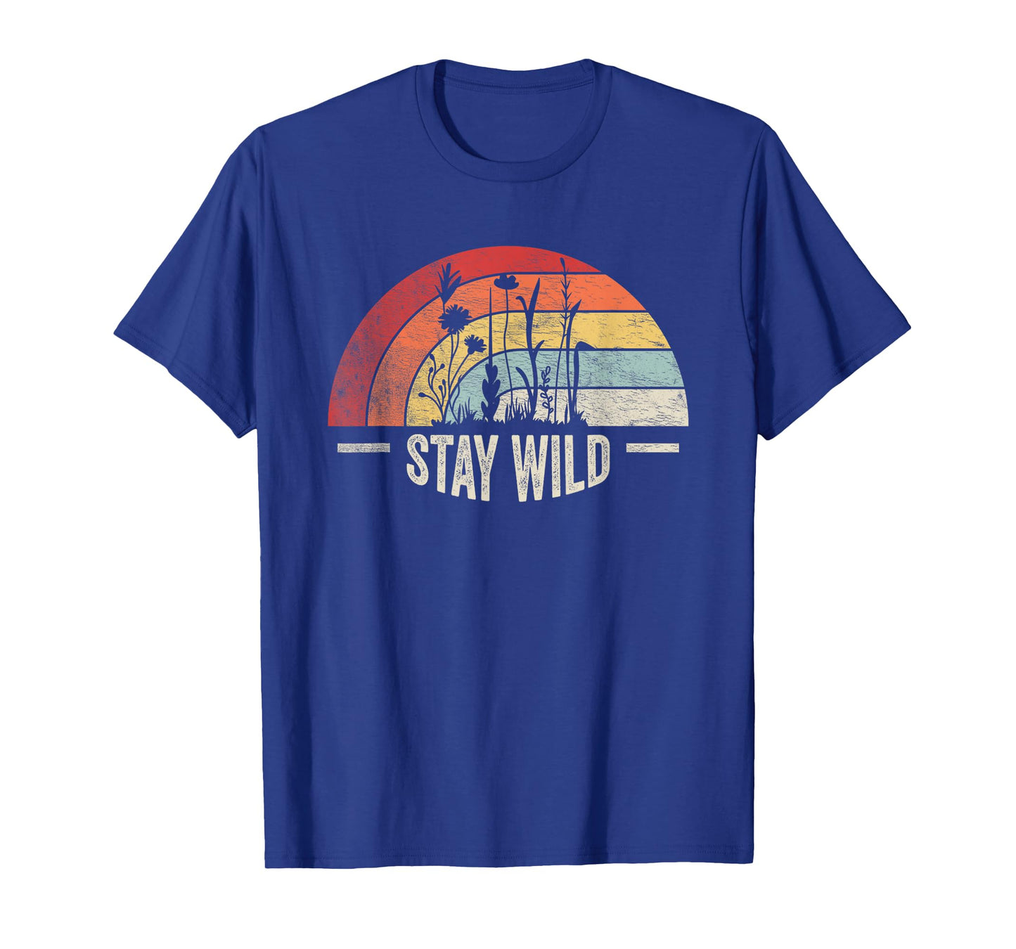 Retro Vintage Stay Wild Wildflower Inspirational Women Quote T-Shirt