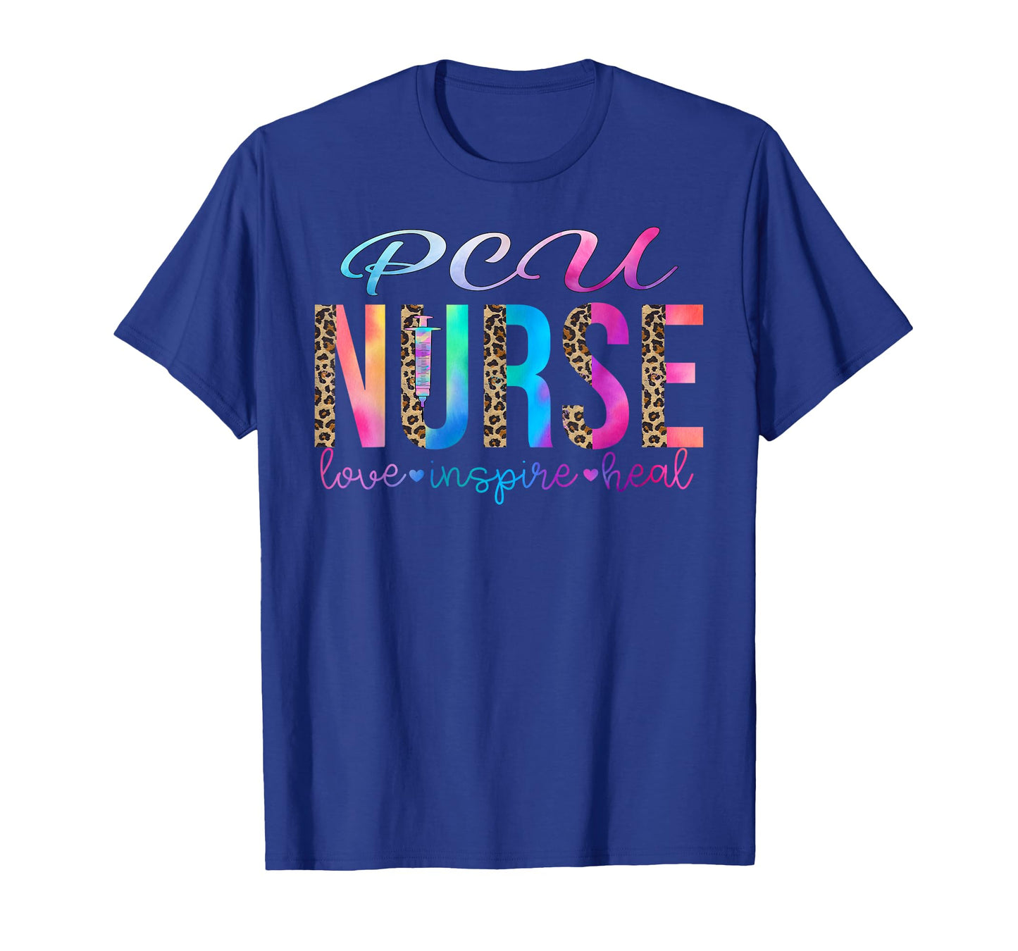 PCU nurse love inspire heal watercolor T-Shirt, Small, Black