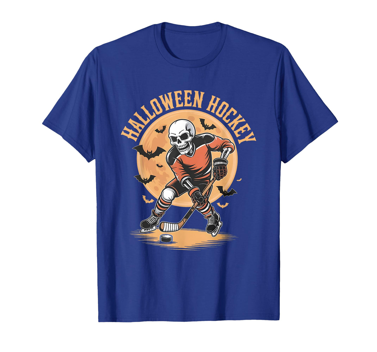 Halloween Skeleton Playing Hockey Vintage Skeleton Hockey T-Shirt