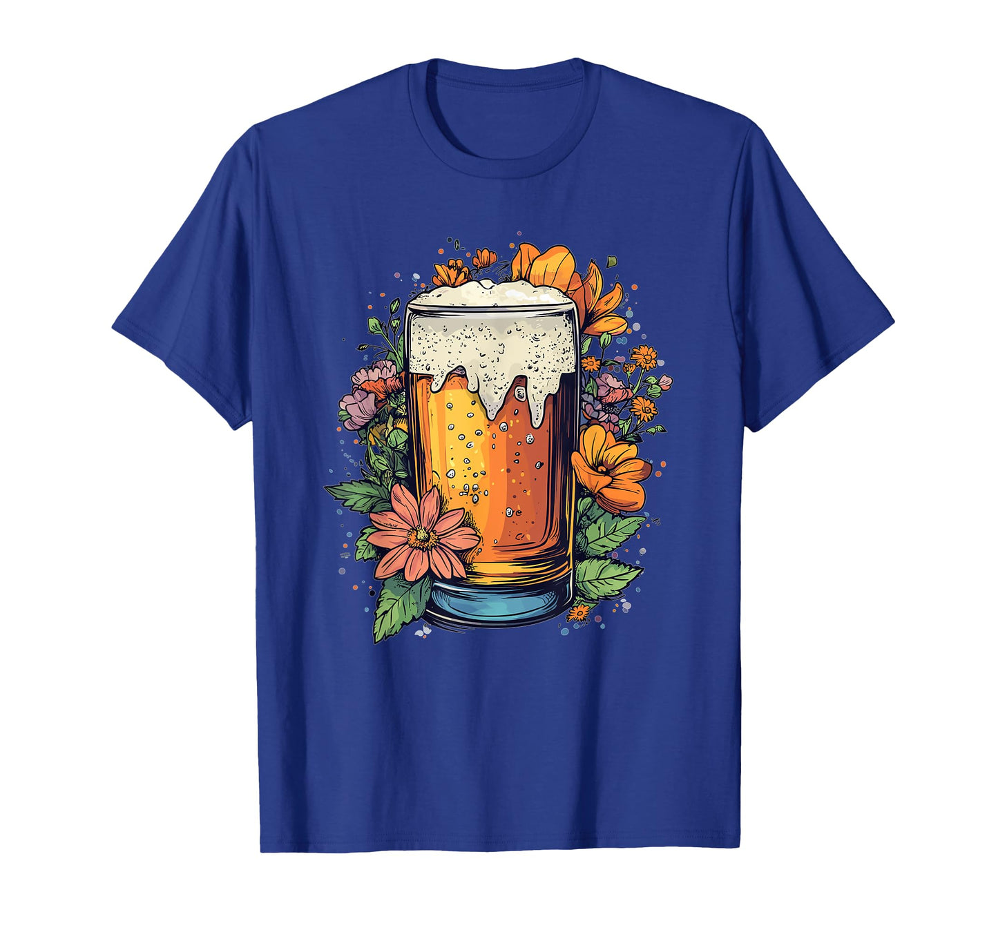 Floral Beer Glass With Blossoming Flowers T-Shirt