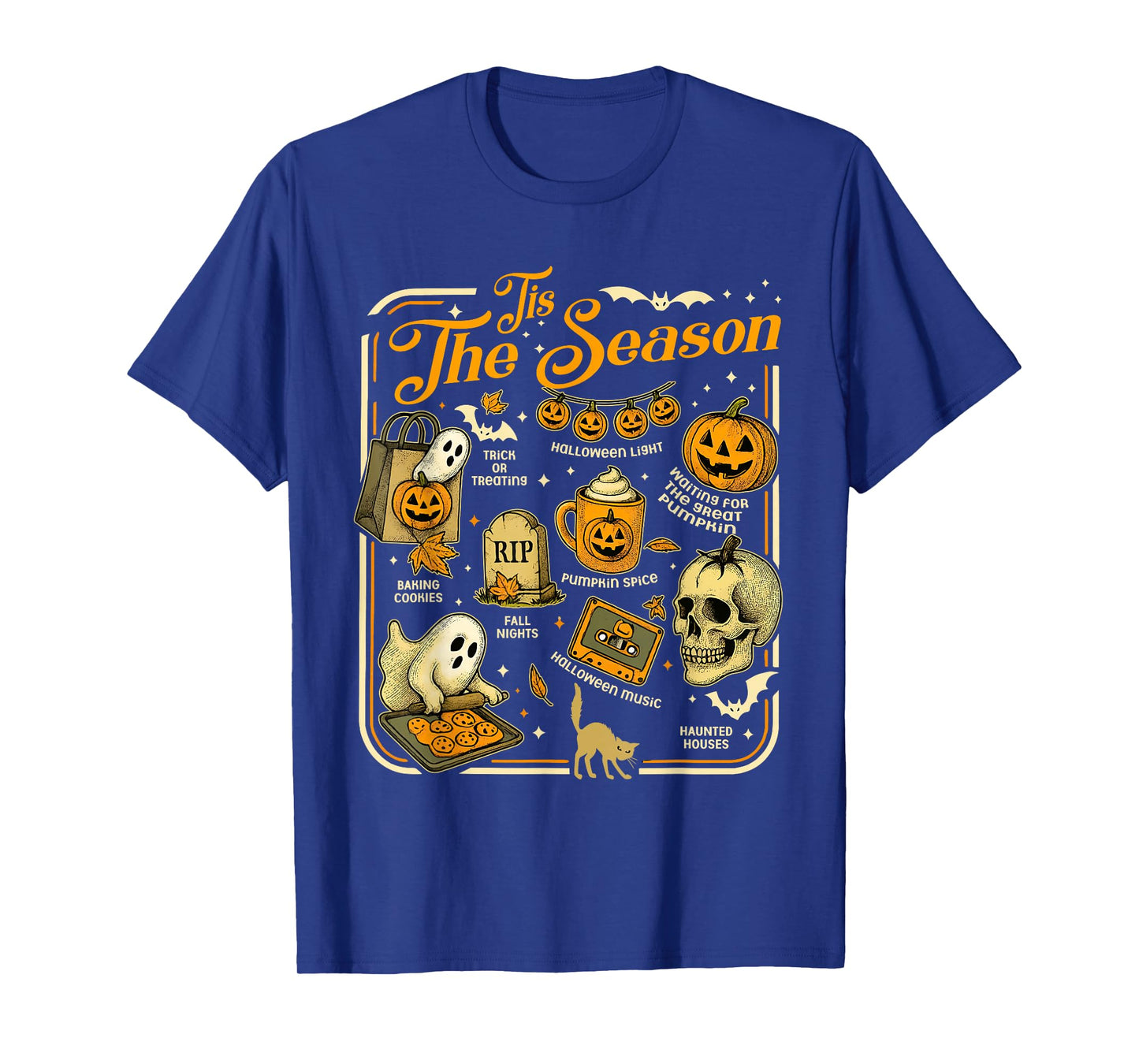 Retro Ghost and Skeleton Friends Fun Vintage T-Shirt
