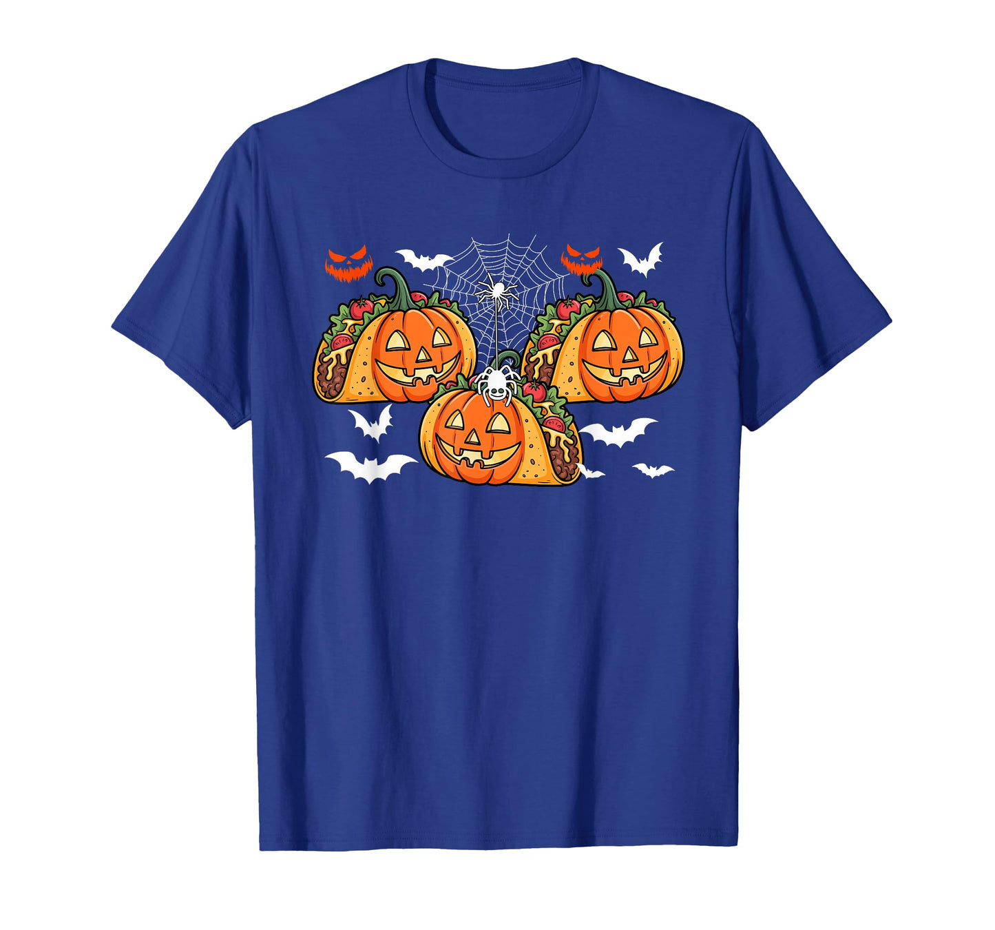 Three Horror Tacos As Carved Pumpkins Halloween Food Lover T-Shirt