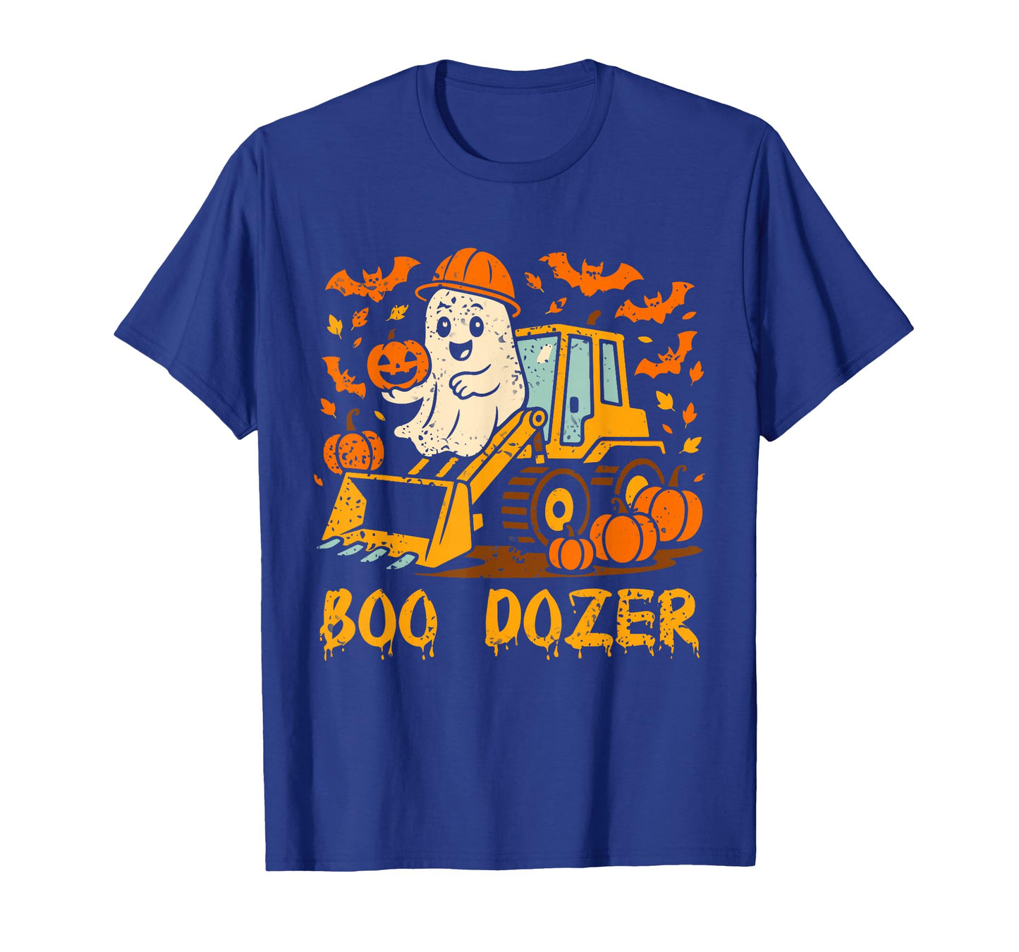 Boo Dozer Ghost Bulldozer Halloween Construction Trucks Kids T-Shirt