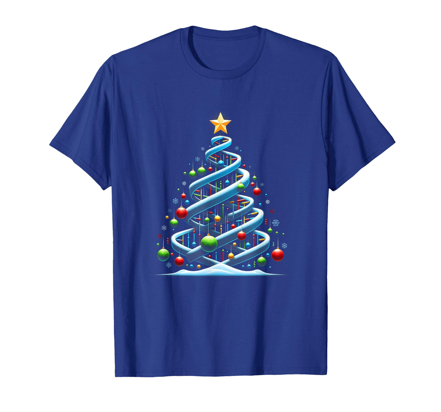 DNA Helix Christmas Tree Scientist Biology Science Teacher T-Shirt