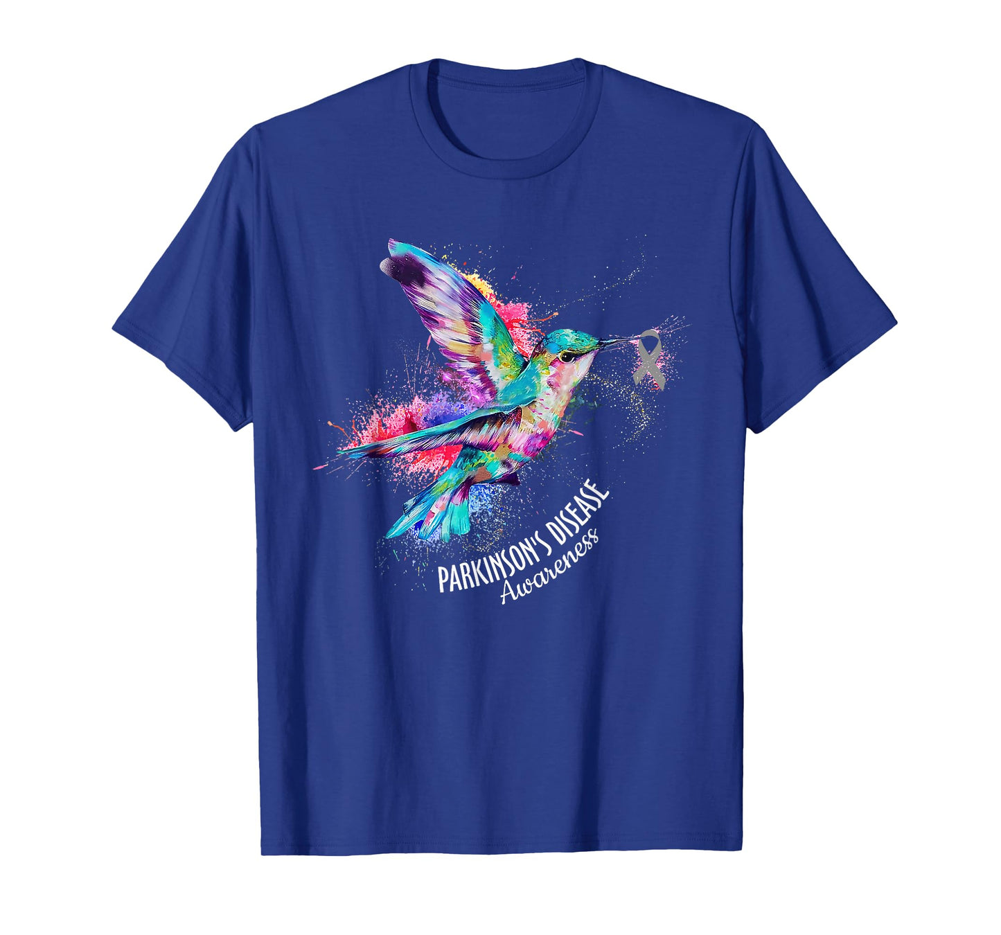 Hummingbird Parkinson's Disease Awareness Gray Ribbon T-Shirt