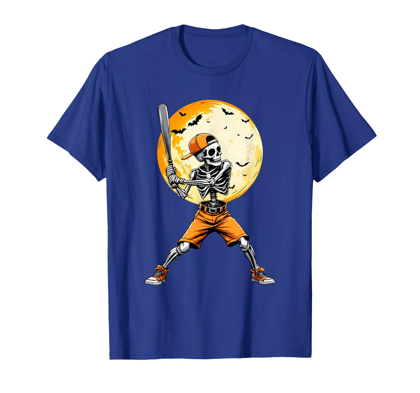 Funny Spooky Skeleton Baseball Tee | Boys & Kids Halloween T-Shirt