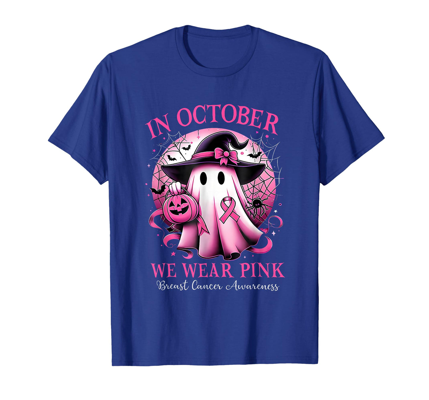 Breast Cancer Halloween Women in October We Wear Pink T-Shirt