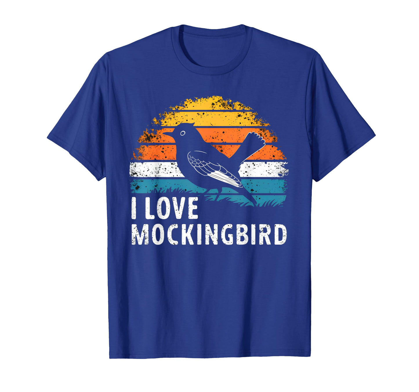 Mockingbird Bird Nature Lover Birding Vintage Sunset T-Shirt