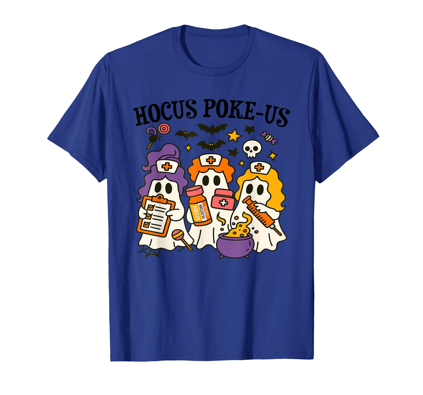 Funny Hocus Poke-us Spooky Nurse Halloween Outfit T-Shirt