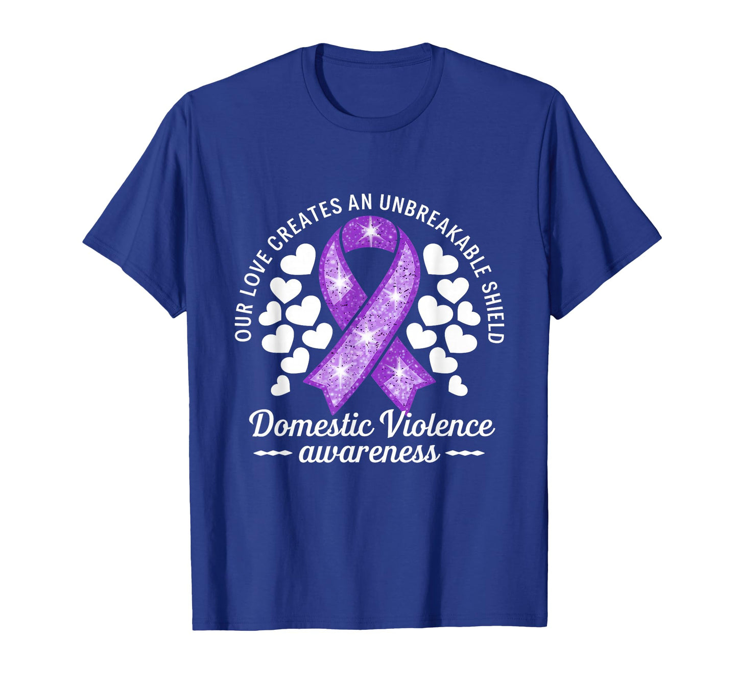 Domestic Violence Awareness Purple Ribbon Unbreakable Shield T-Shirt