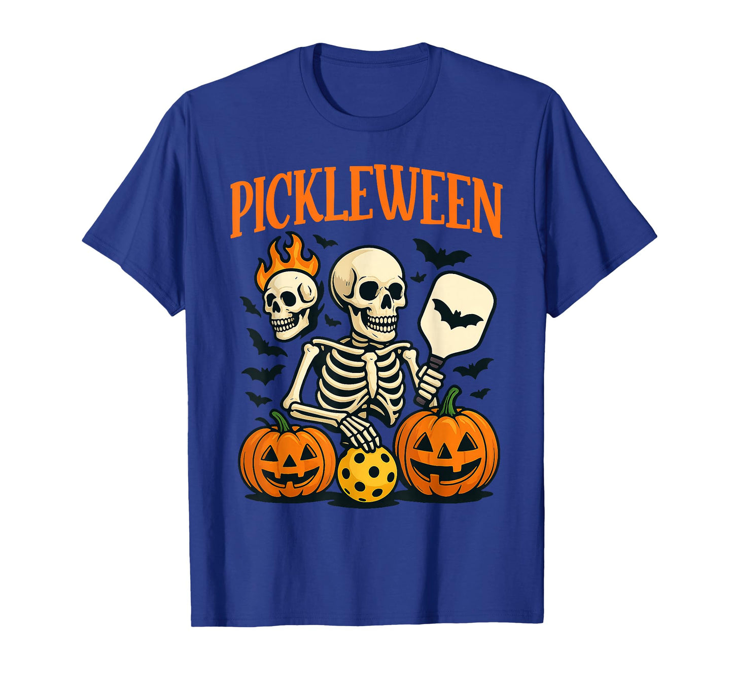 Pickleween Skeleton Fun for Halloween Enthusiasts T-Shirt