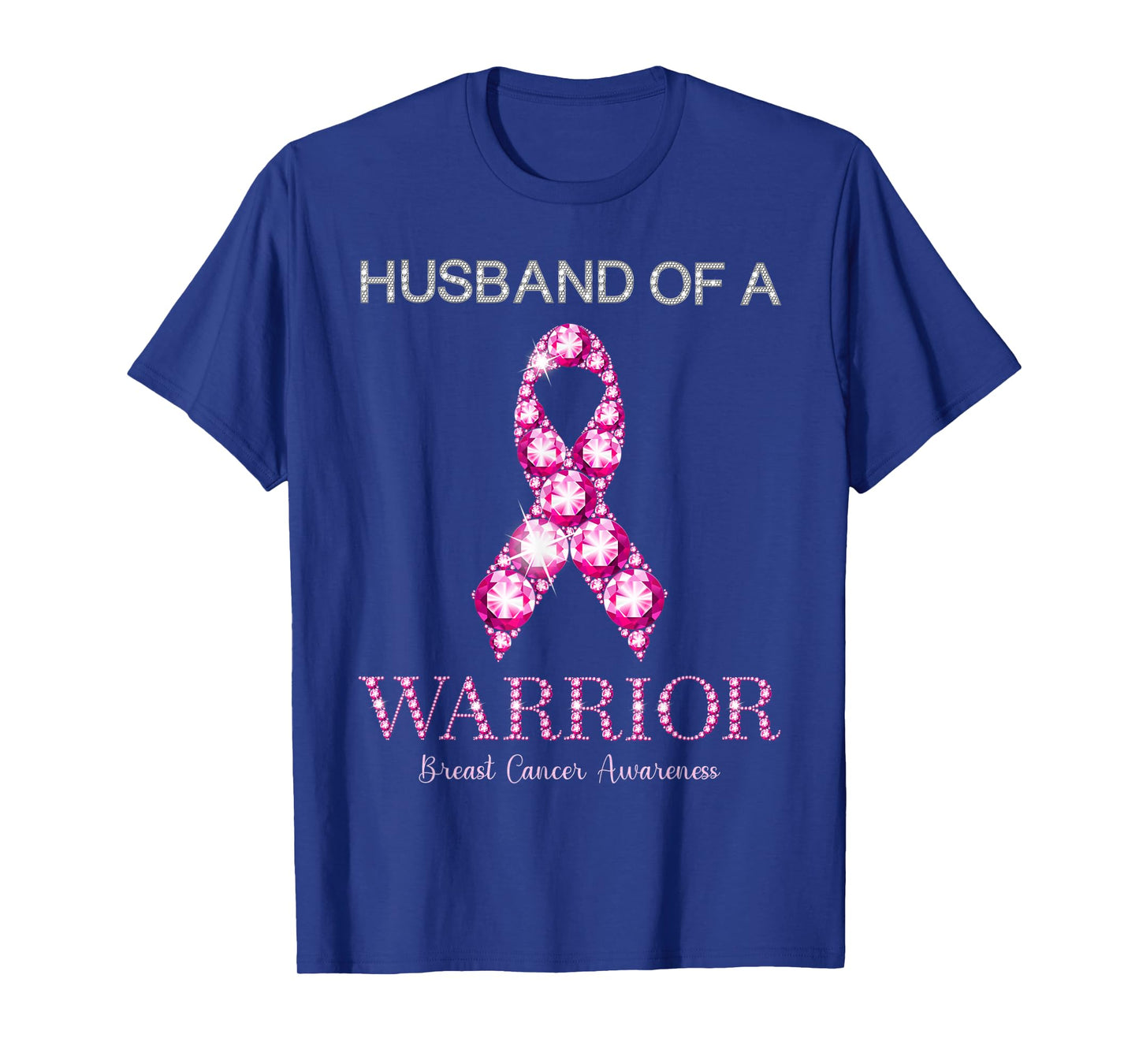 Husband Of A Warrior Breast Cancer Awareness Pink Ribbon T-Shirt