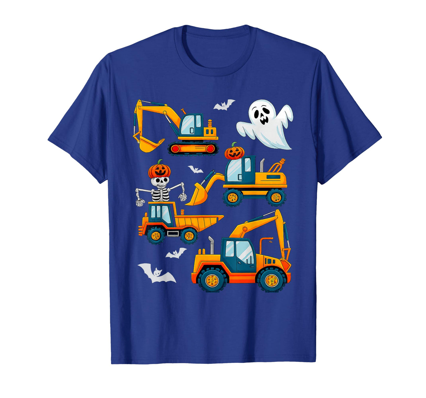Halloween Skeleton Construction Vehicles Funny Cute T-Shirt