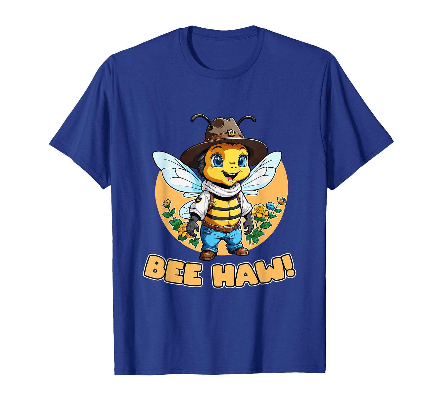 Funny Bee Haw Bumblebee Cowboy Hat T-Shirt