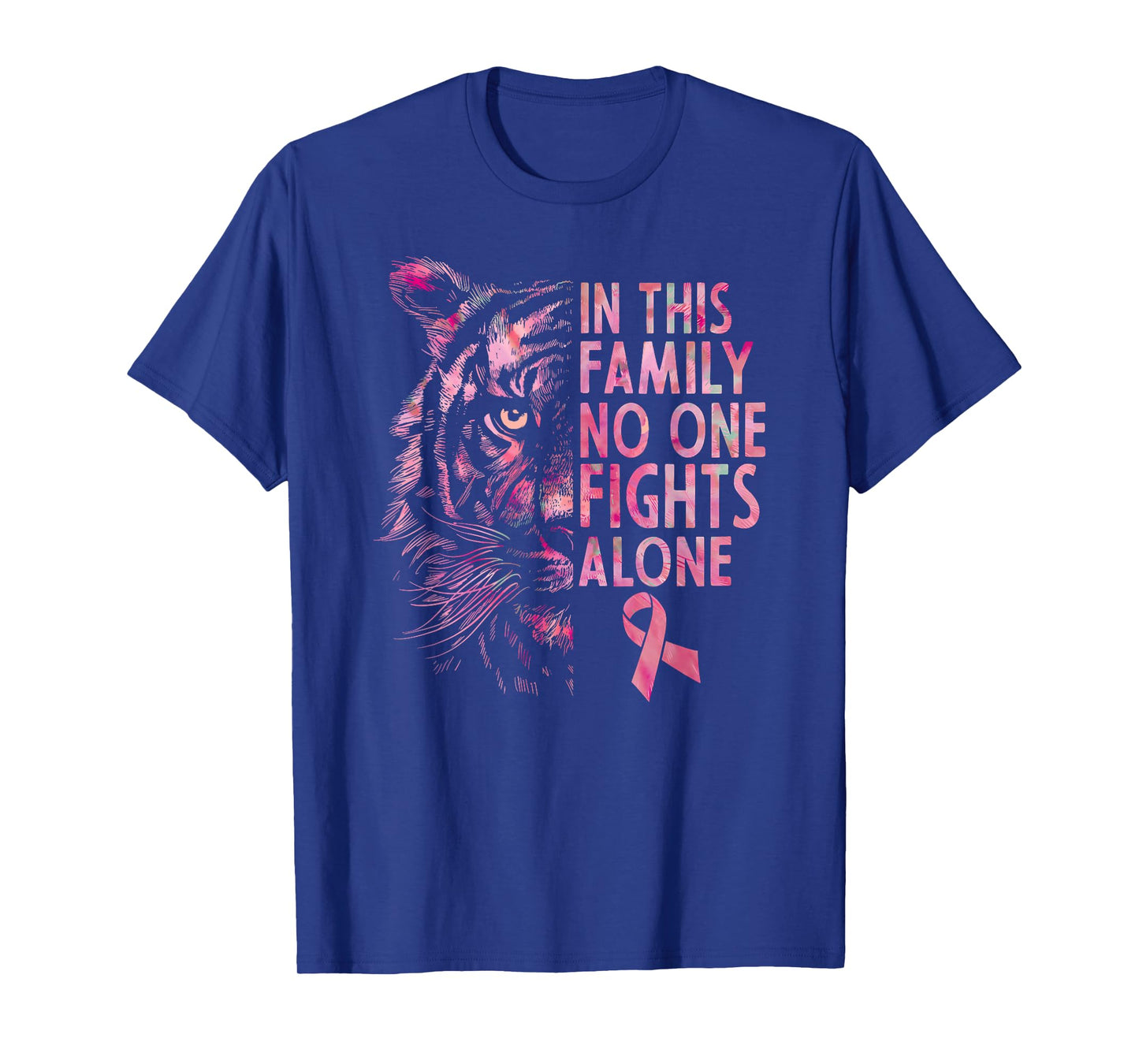 Breast Cancer Awareness 2024 Tiger Family Matching Ribbon T-Shirt