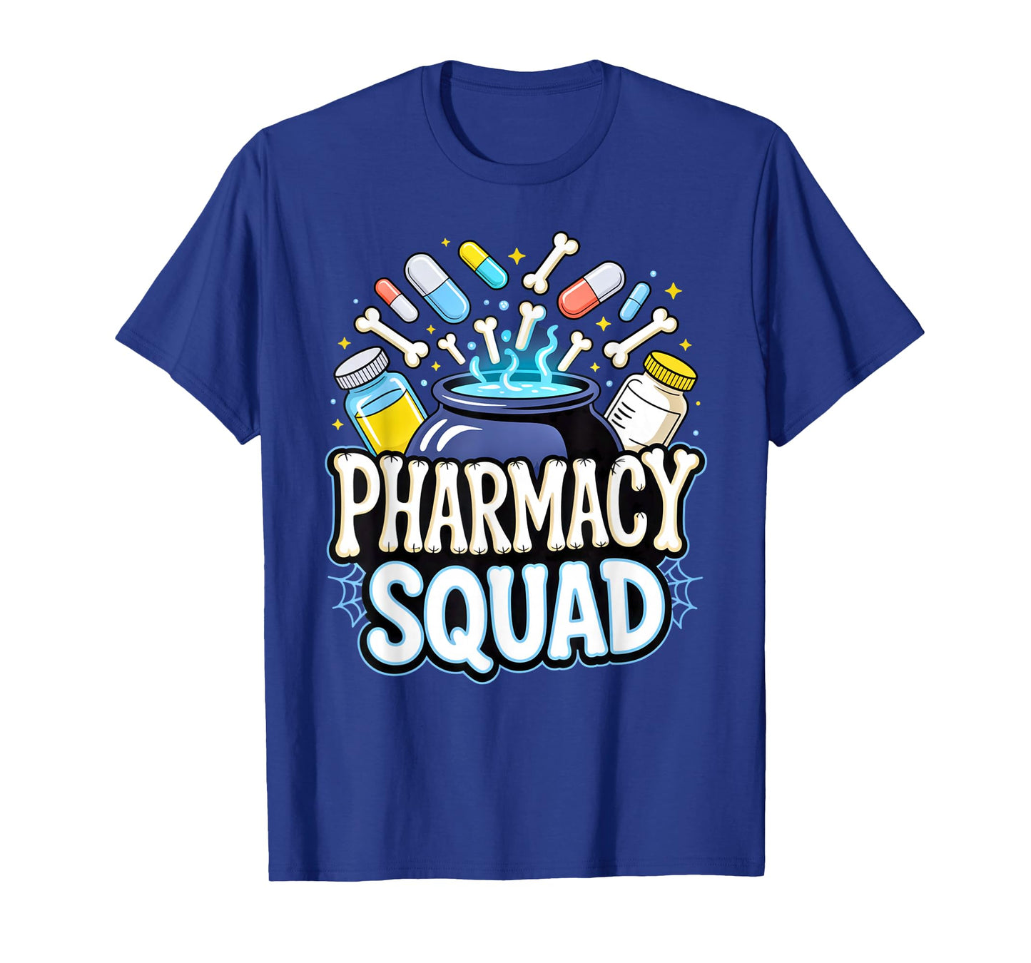 Pharmacy Squad Cauldron Bones Outfit Spooky Halloween Vibes T-Shirt