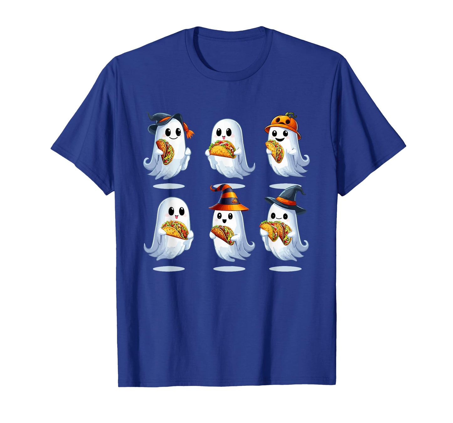 Group Boo Ghosts Eating Tacos Halloween Food Lover Kids T-Shirt