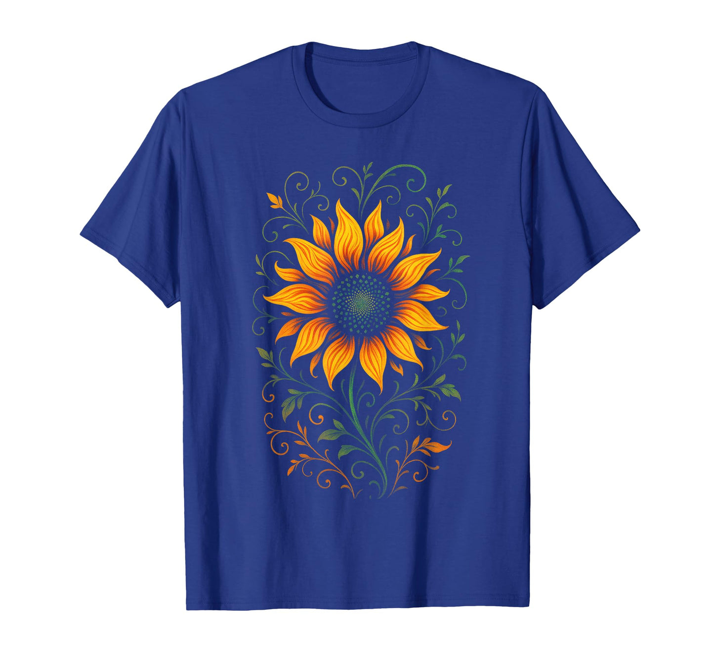 Sunflower Art - Summer Floral Leaves Nature T-Shirt