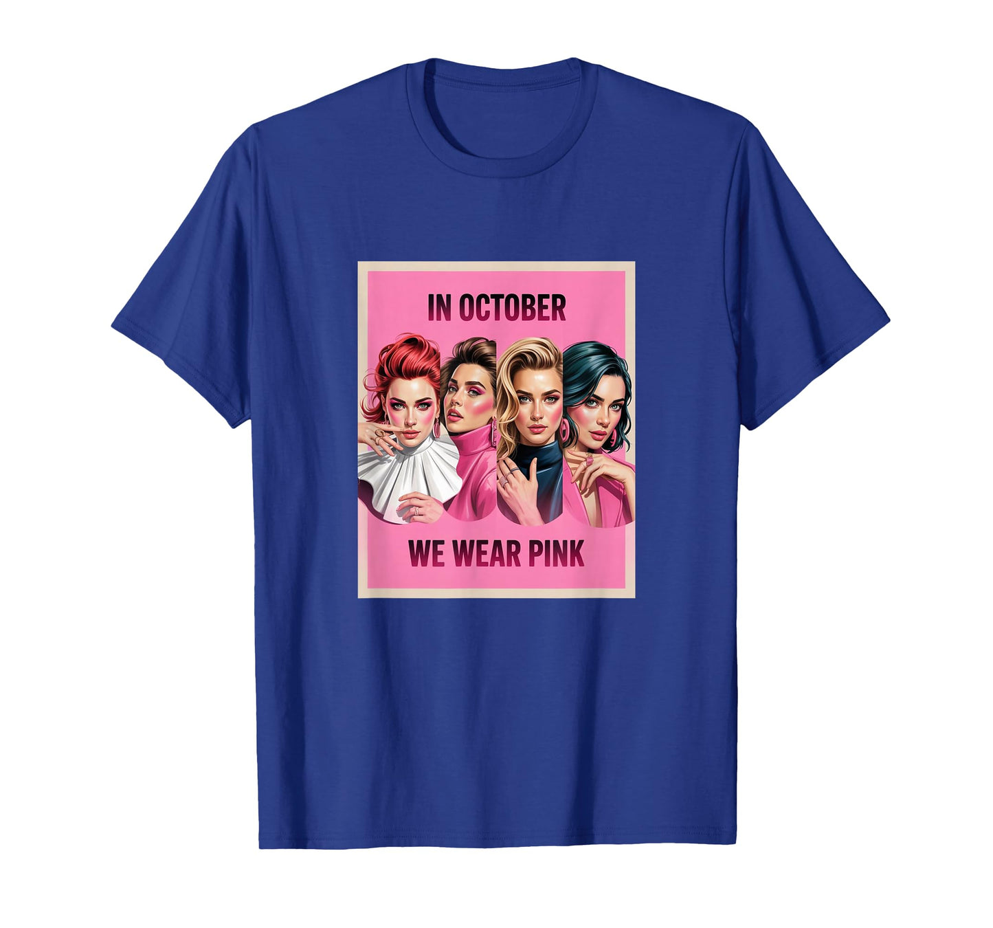 in October We Wear Pink - Witch & Ghost Halloween Apparel T-Shirt