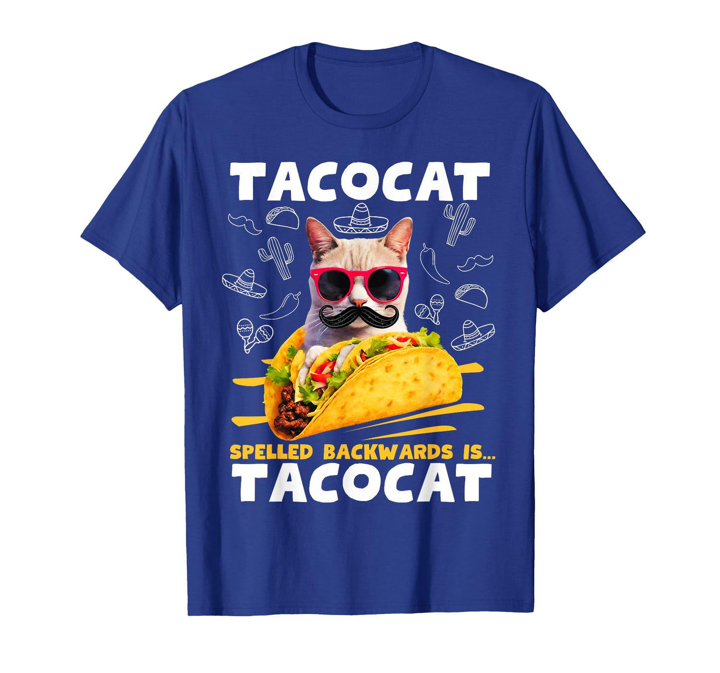 Tacocat Spelled Backwards is Tacocat Funny Mexican Taco Cat T-Shirt for Men Women Girls Kids