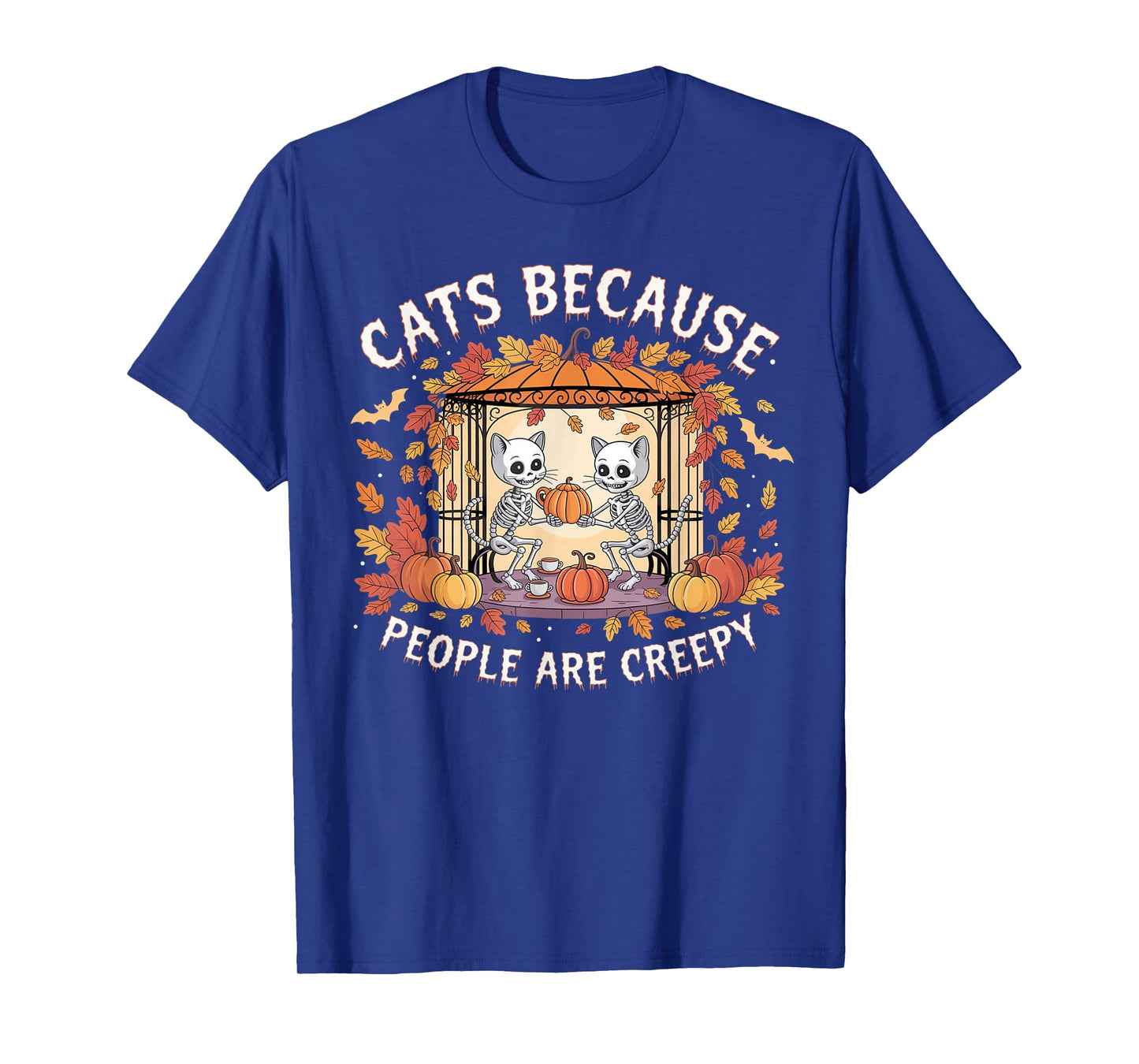 Cats Because People are Creepy Ghost Halloween Cat Mom Kids T-Shirt
