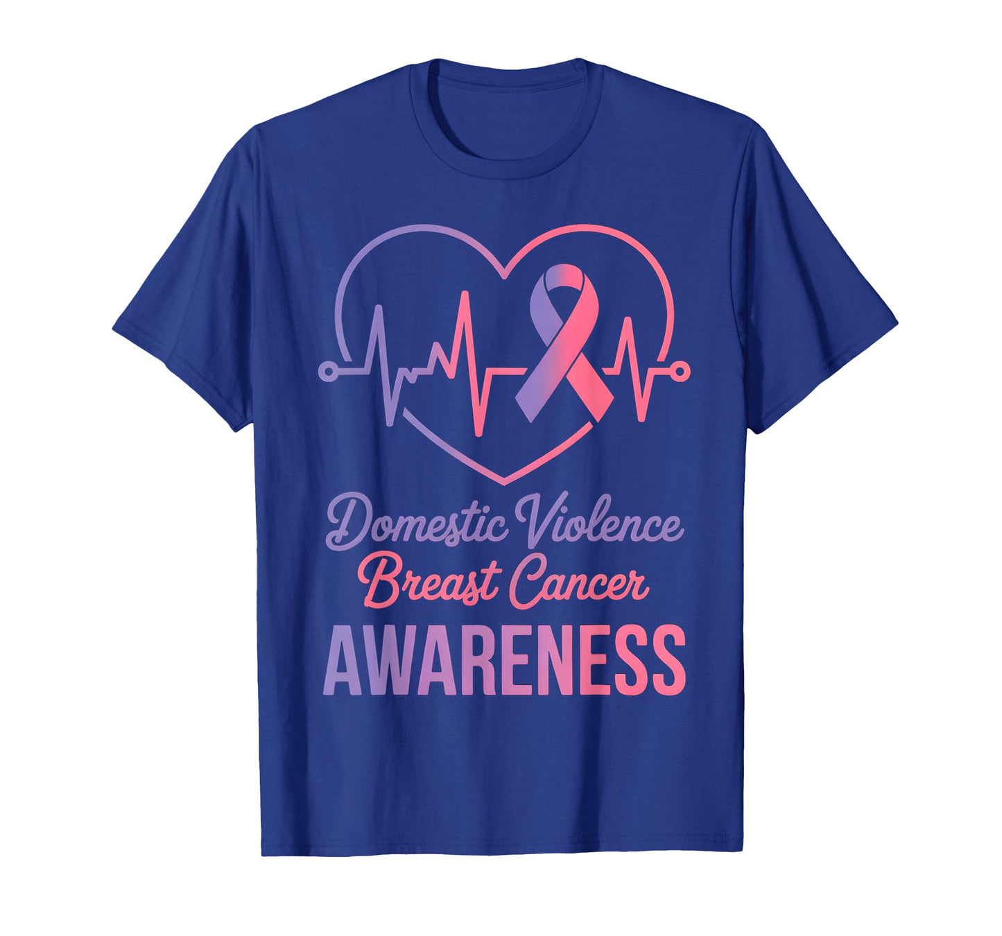 in October We Wear Pink and Purple Awareness for Men Women T-Shirt