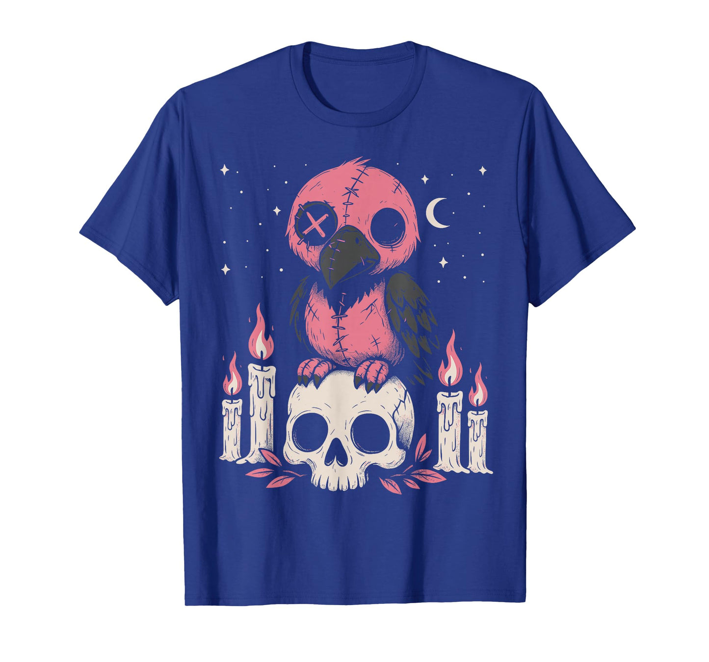 Creepy Cute Pastel Goth Crow Gothic Kawaii Raven Skull T-Shirt