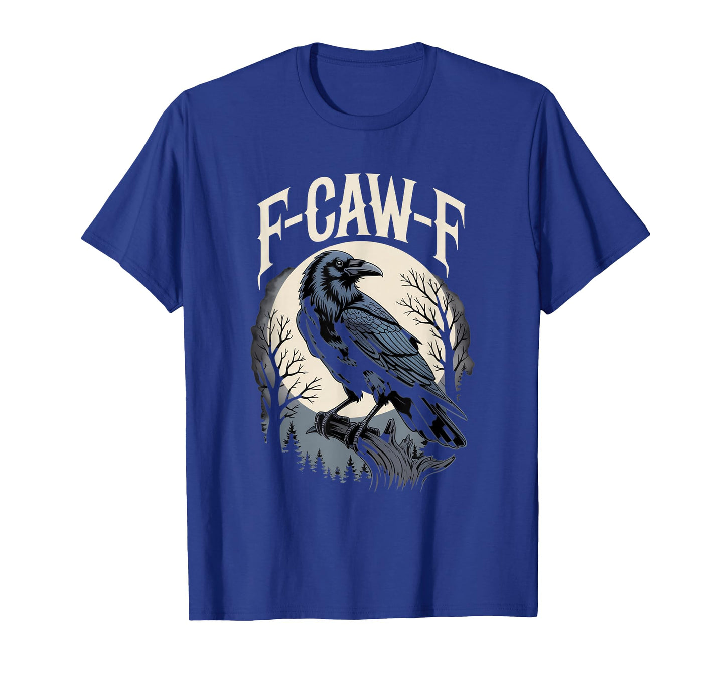 F-Caw-F Black Crow Raven in Moonlight T-Shirt