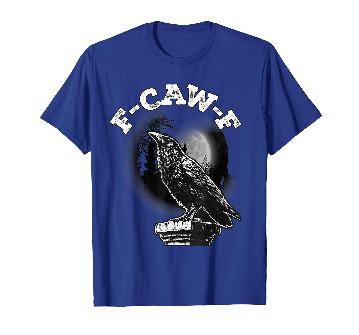 F-CAW-F Crow Moonlight Vintage Halloween Spooky Sarcasm T-Shirt