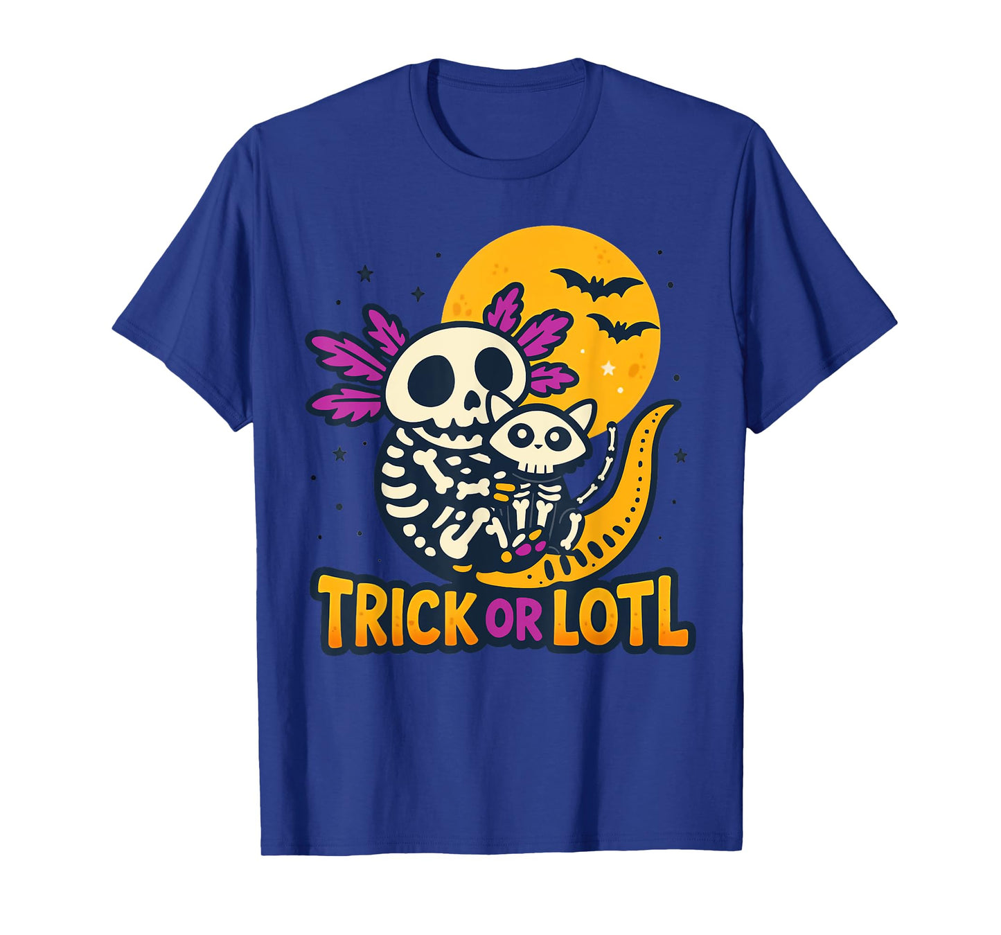 Trick Or Lotl Skeleton Axolotl Halloween Cute T-Shirt